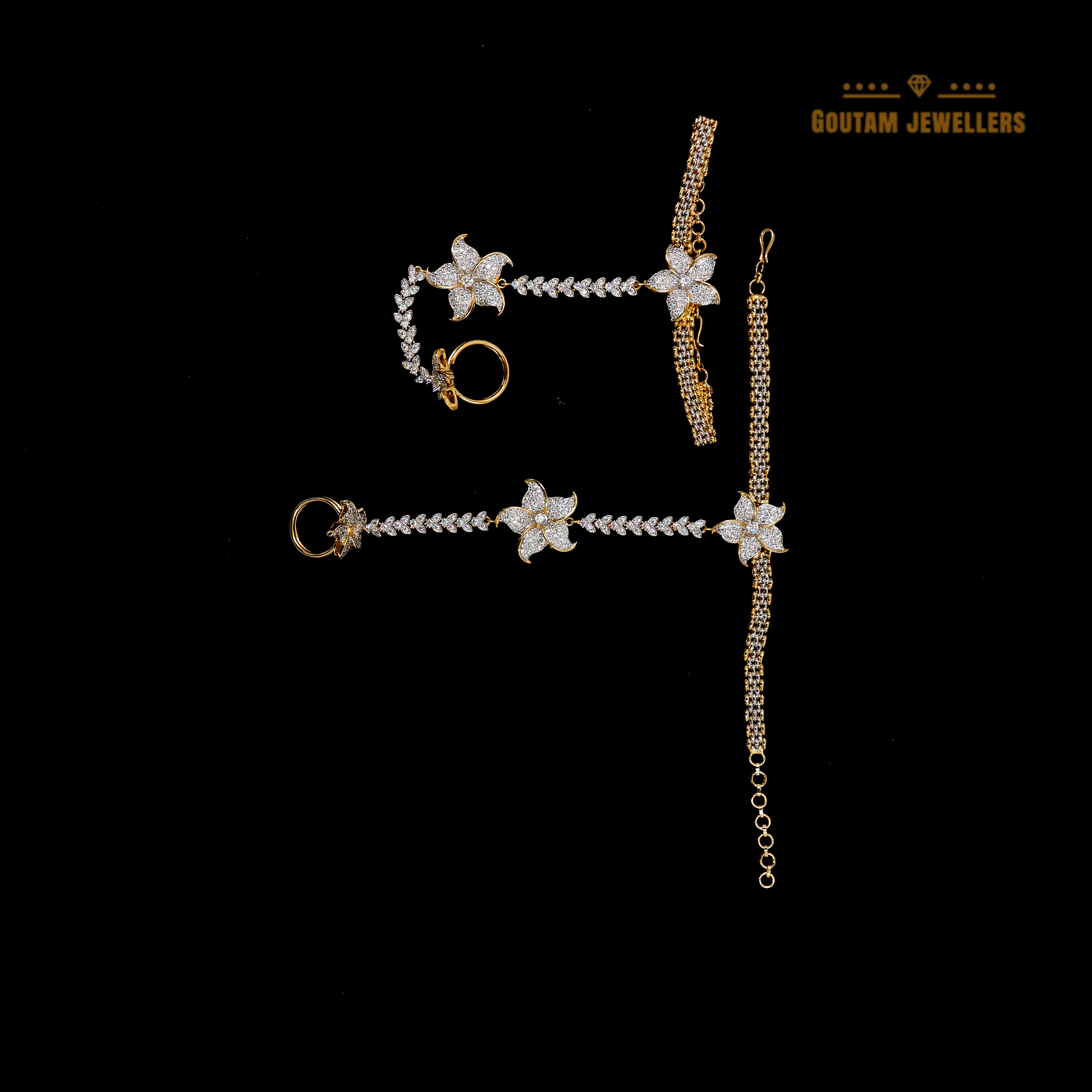 Goutam Jewellers By Ashok Rathod - Cz Chaameli design Hathphool