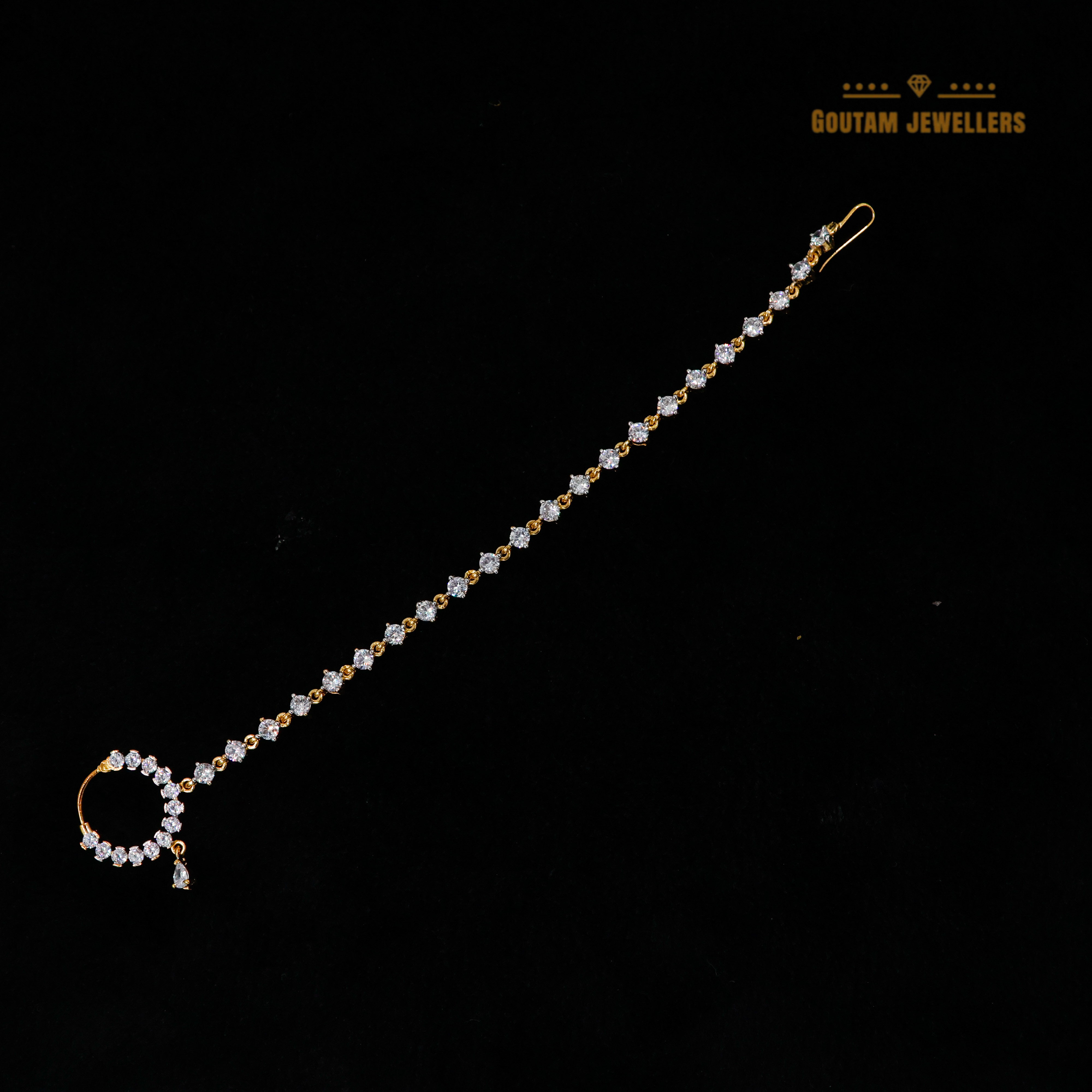 Goutam Jewellers By Ashok Rathod - CZ Full Stone High Gold Polish Nath