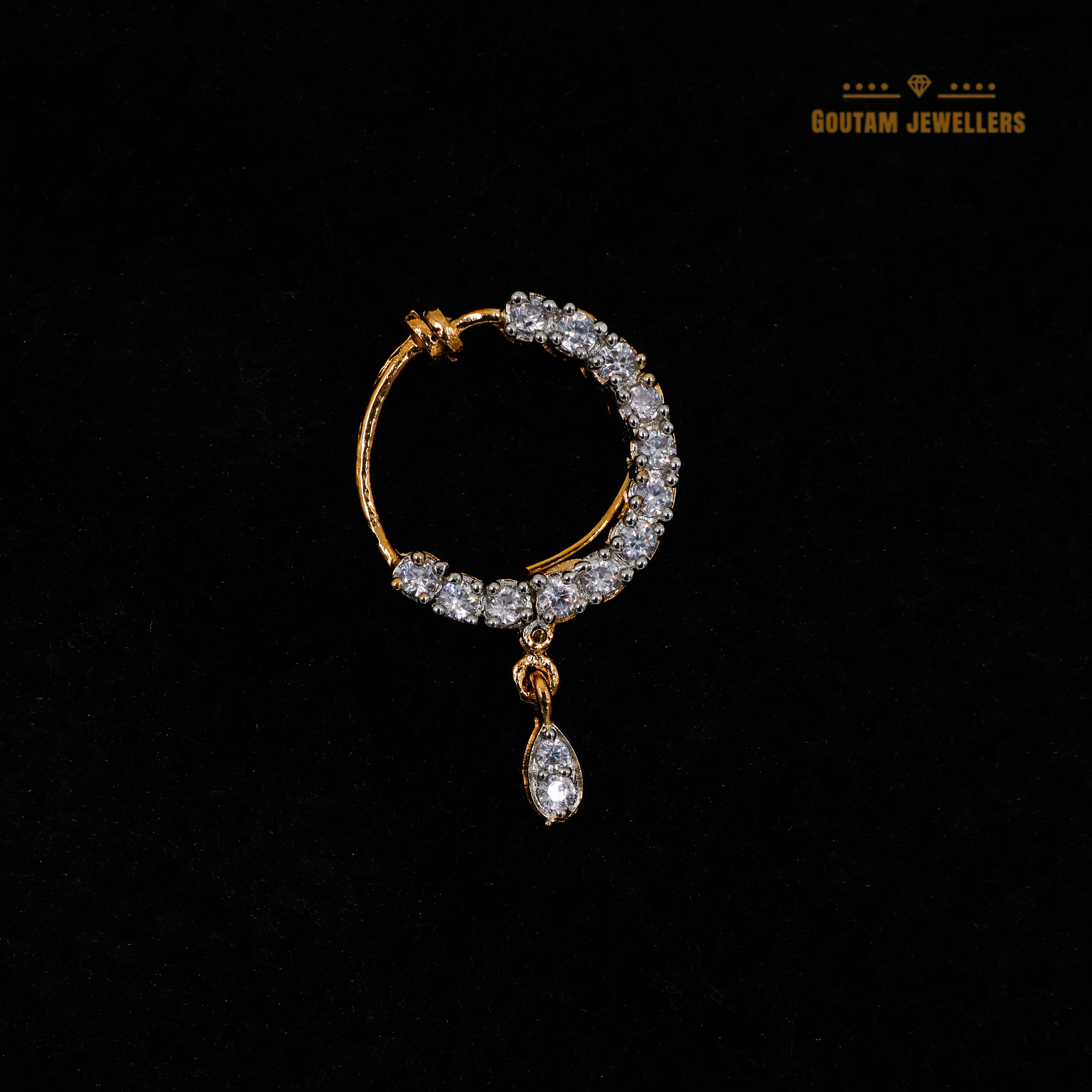 Goutam Jewellers By Ashok Rathod - Cz Full Stone Pressing Nath
