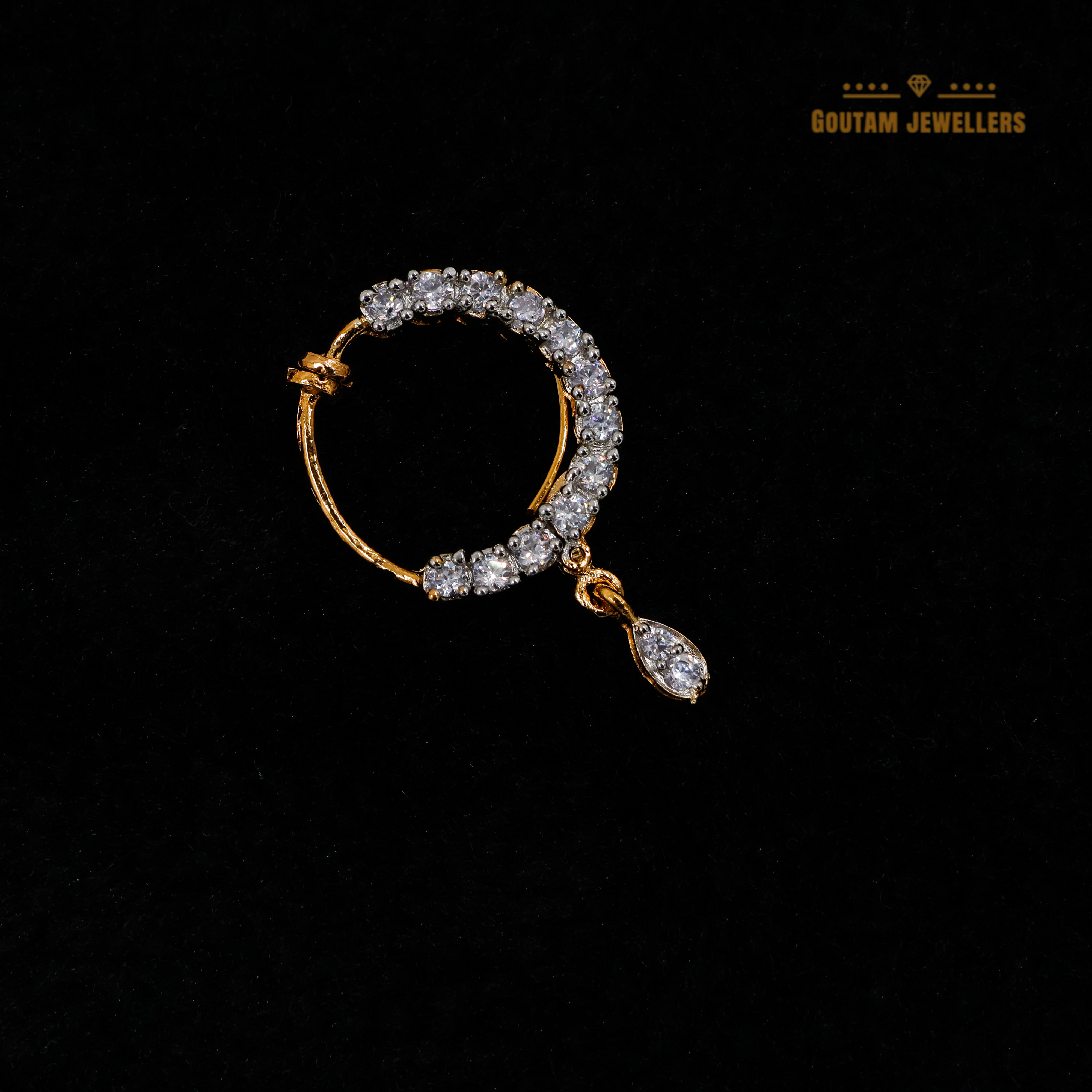 Goutam Jewellers By Ashok Rathod - Cz Full Stone Pressing Nath
