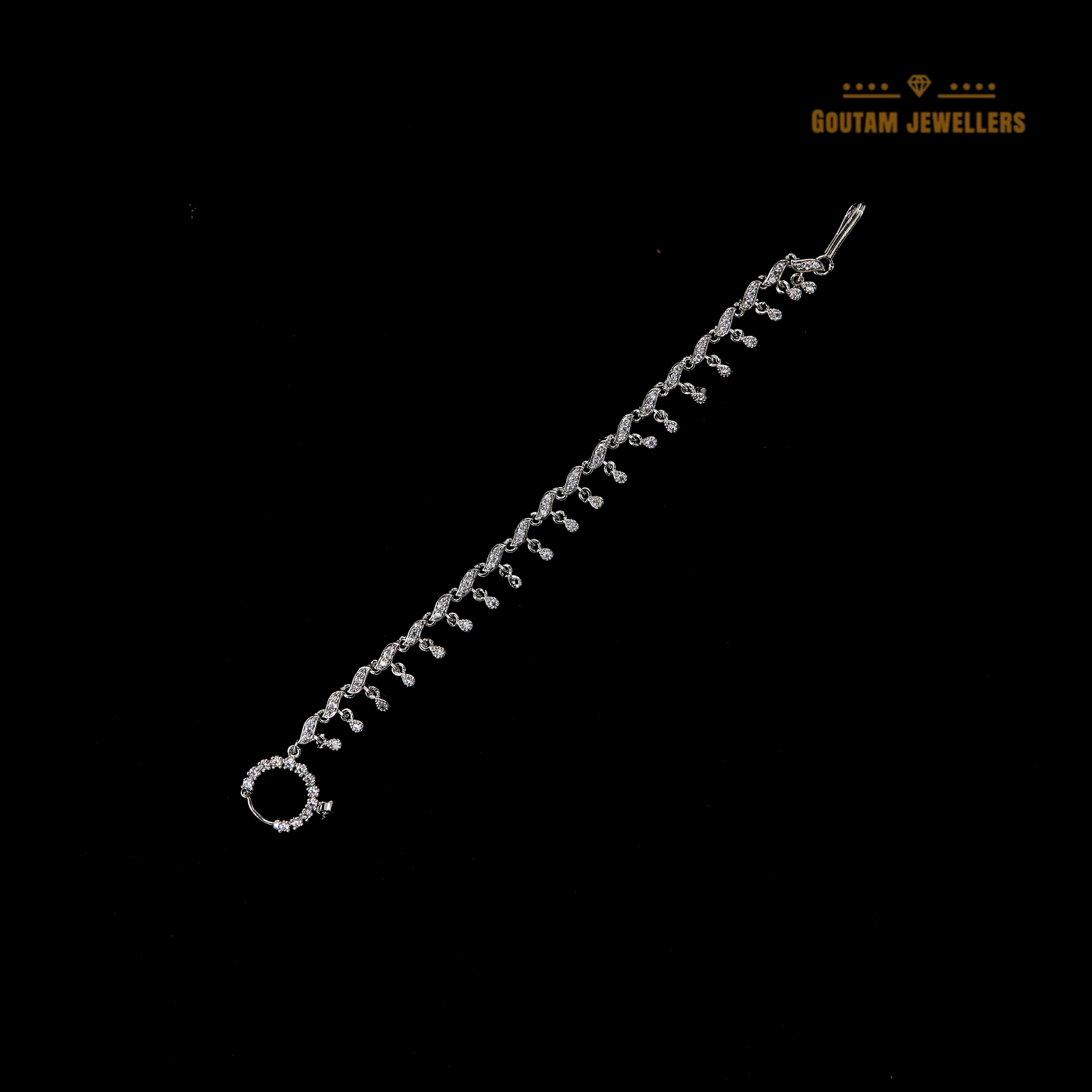Goutam Jewellers By Ashok Rathod - CZ Full Stone High Silver Polish Nath