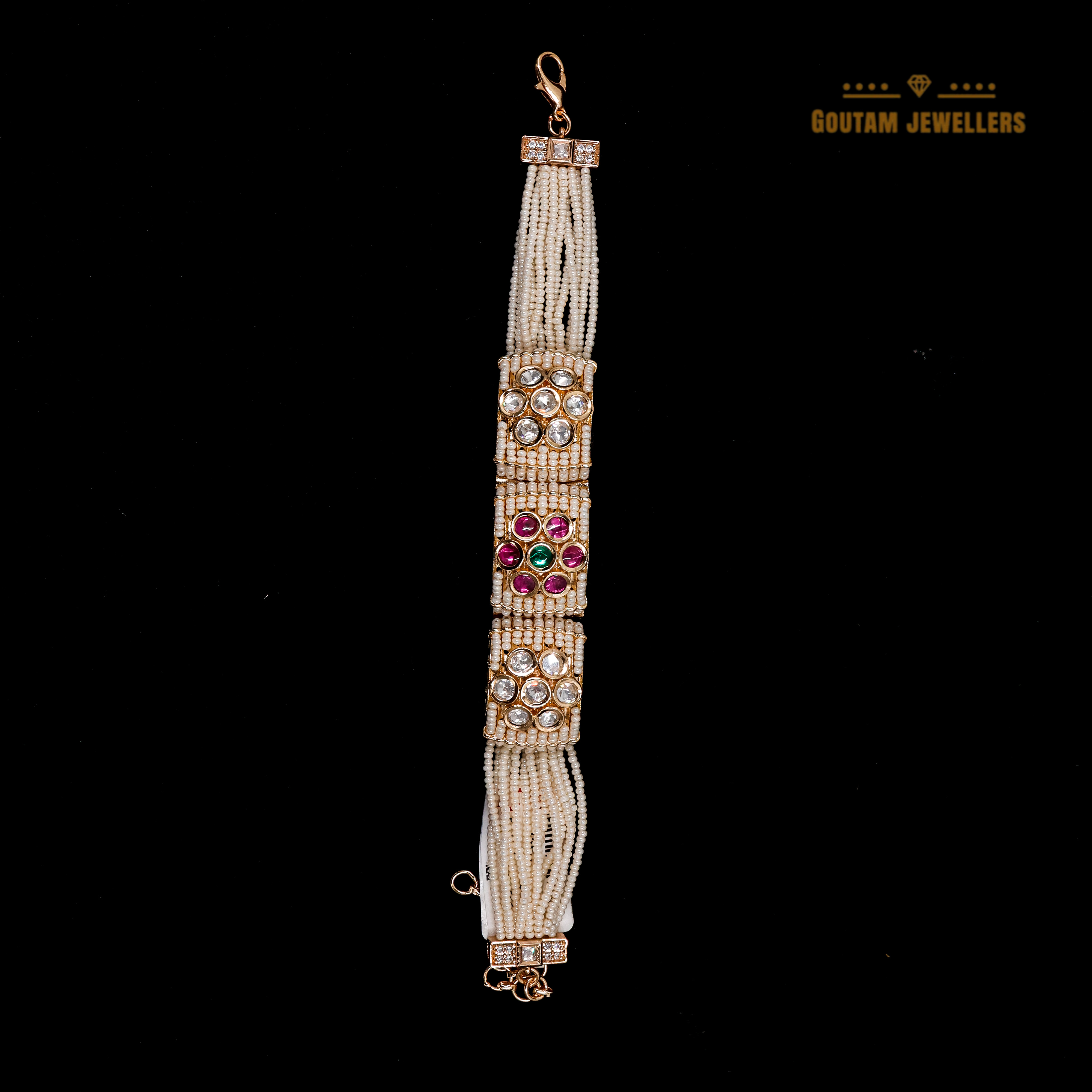 Goutam Jewellers By Ashok Rathod - Moti Polki Gajra Flower Design