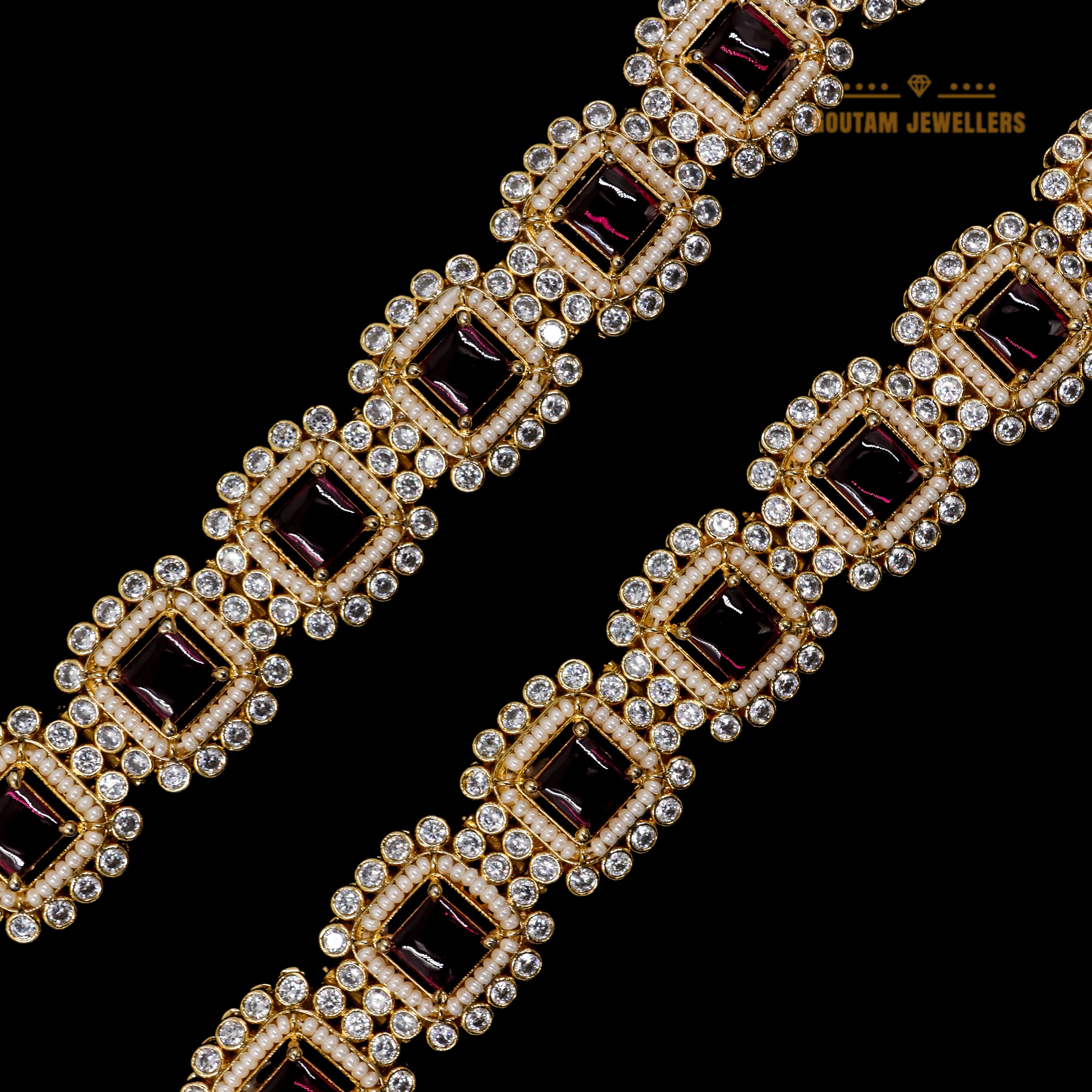 Goutam Jewellers By Ashok Rathod - C.Z Bracelet with Ruby Stone