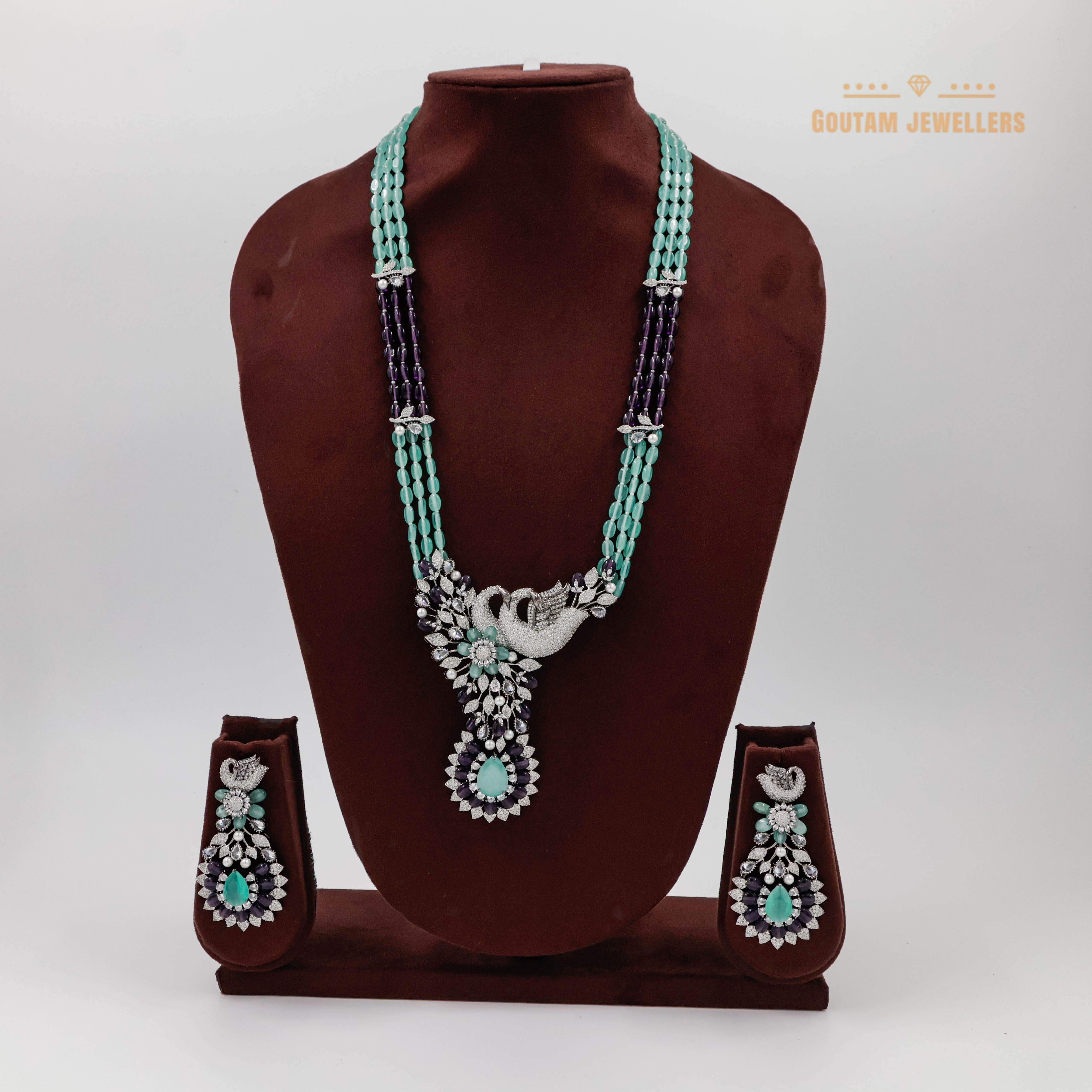 Goutam Jewellers By Ashok Rathod - Cuckoo Fusion CZ Designer Long Mala