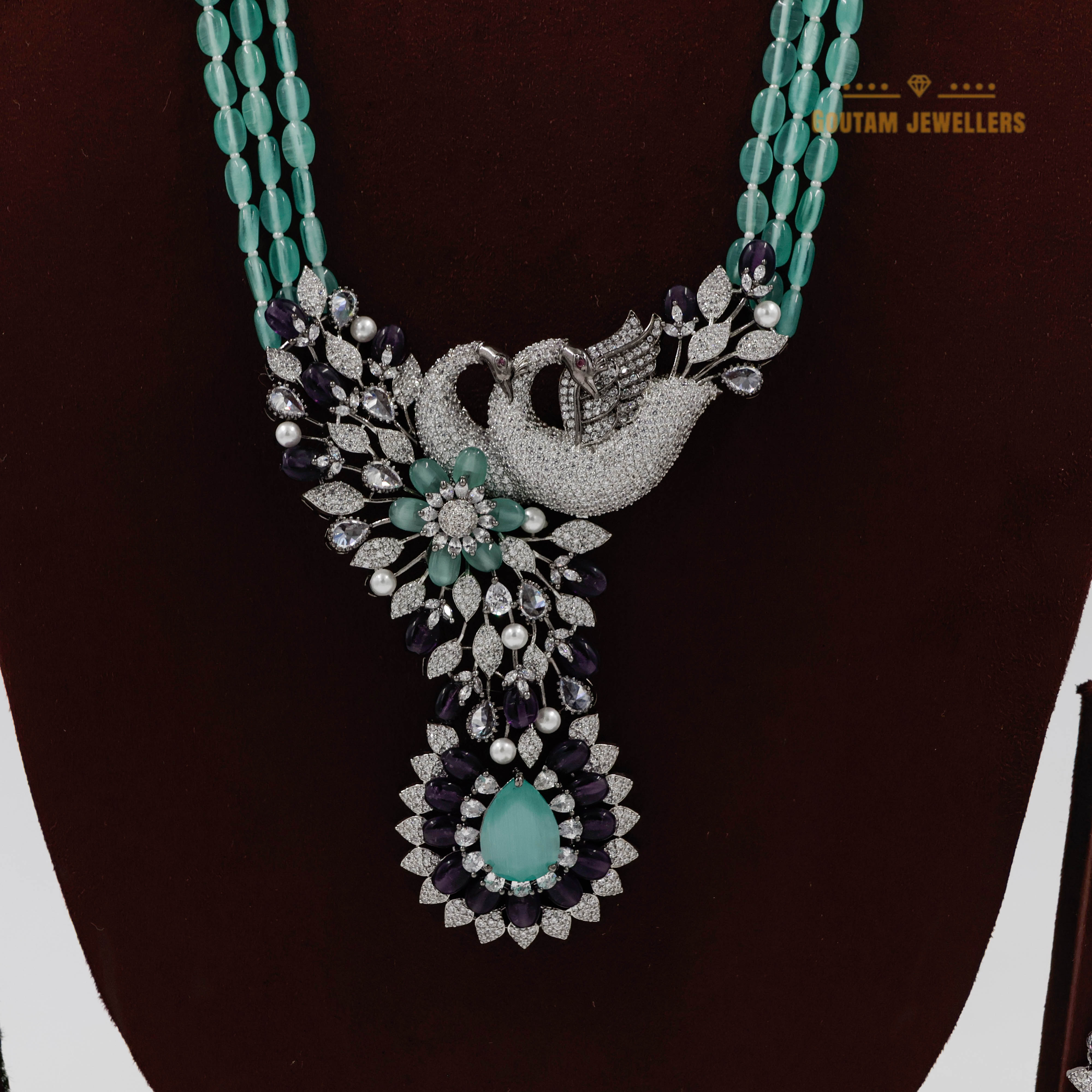 Goutam Jewellers By Ashok Rathod - Cuckoo Fusion CZ Designer Long Mala