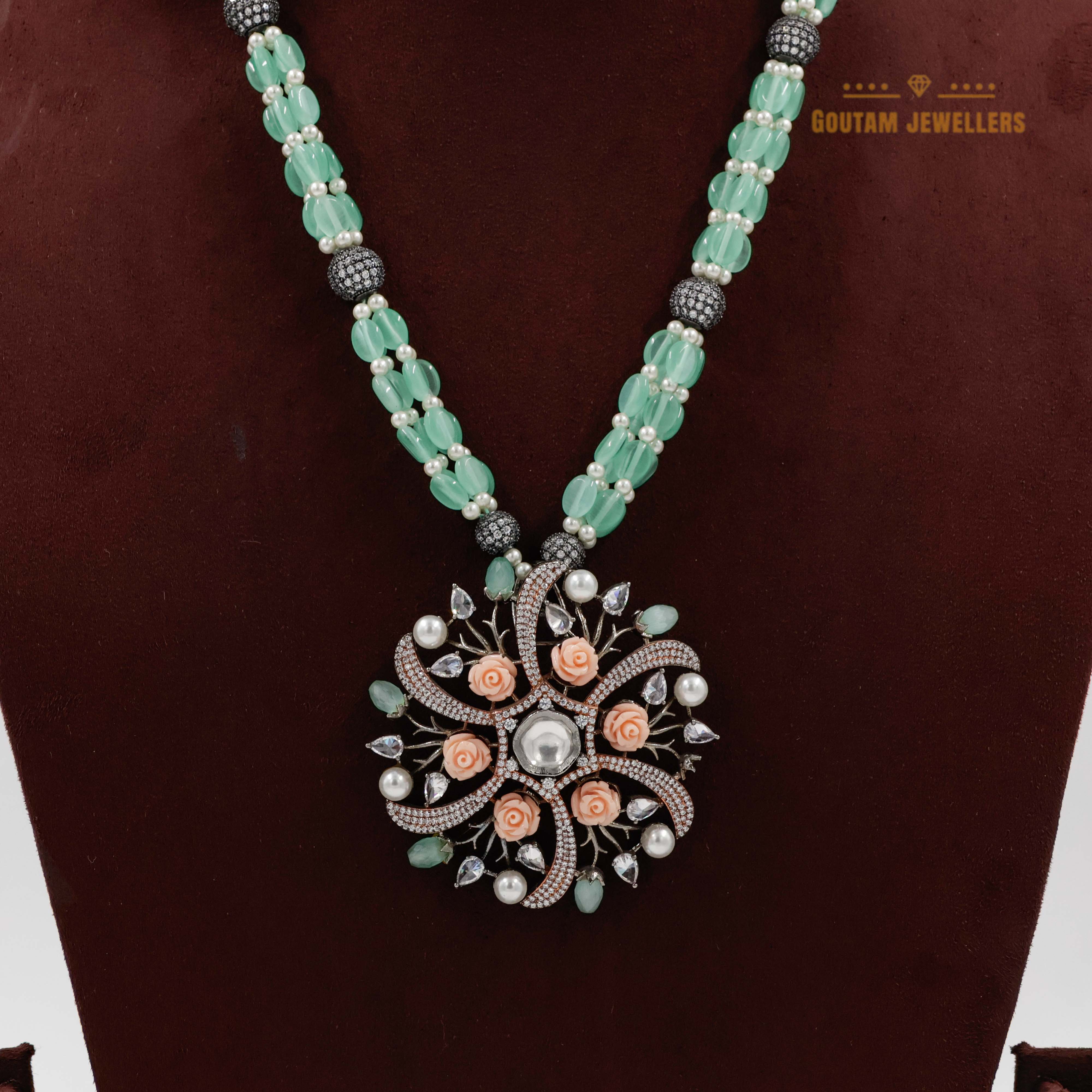Goutam Jewellers By Ashok Rathod - Precious Fusion Crystal CZ Long Mala