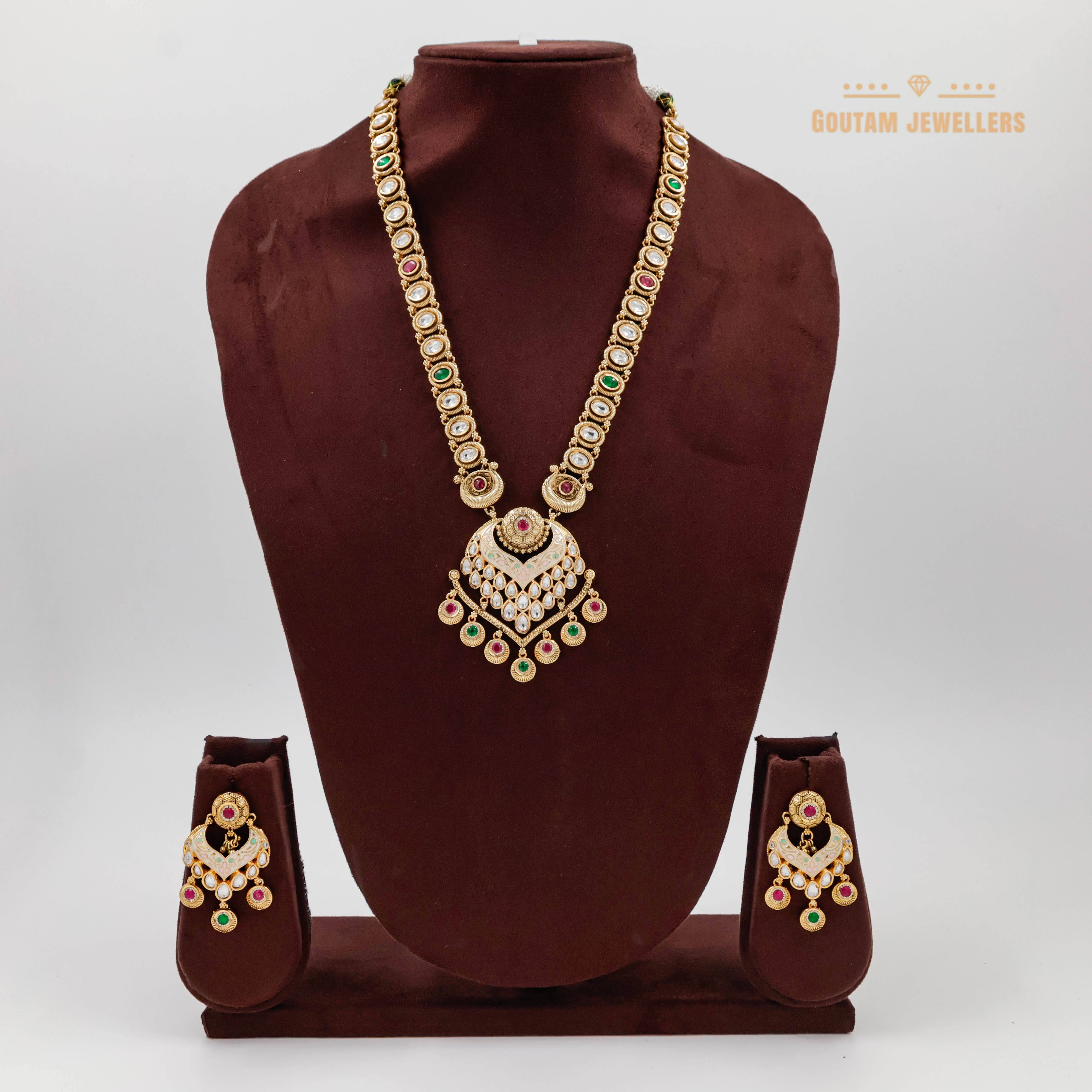 Goutam Jewellers By Ashok Rathod - Rajwadi Mala with Polki kundan and Swaroski Stones