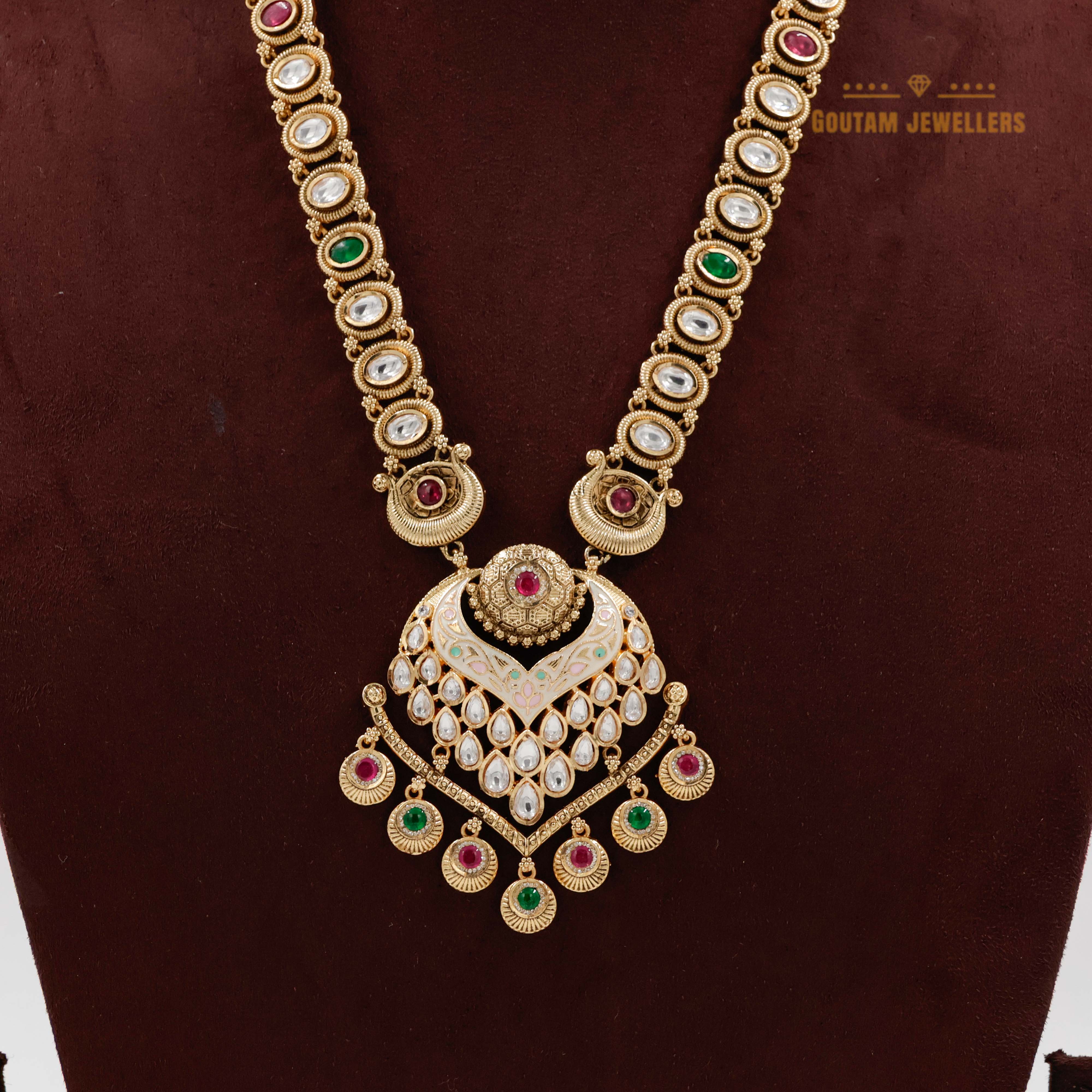 Goutam Jewellers By Ashok Rathod - Rajwadi Mala with Polki kundan and Swaroski Stones