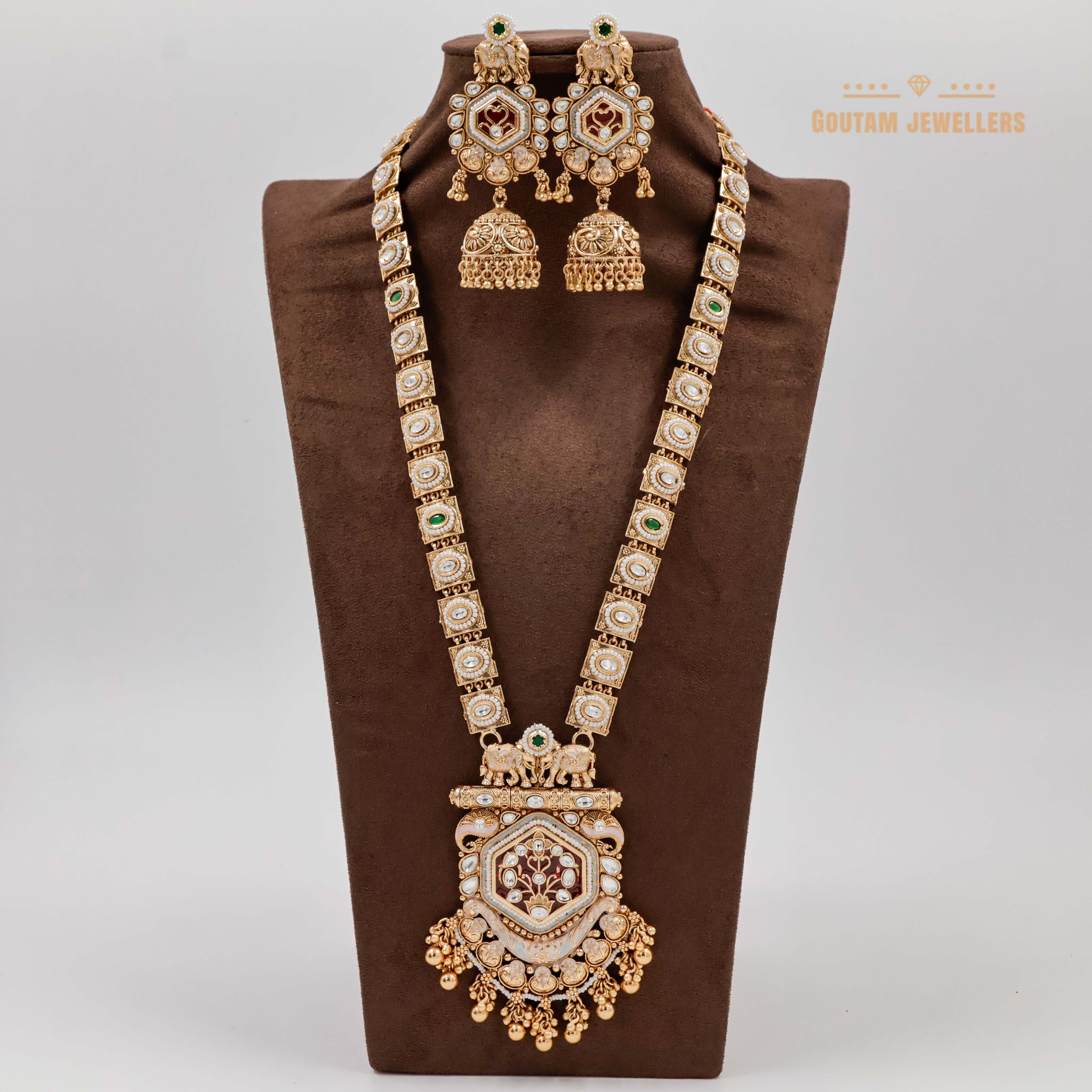 Goutam Jewellers By Ashok Rathod - Antique Designer Long Set with MOP sheet Pendant