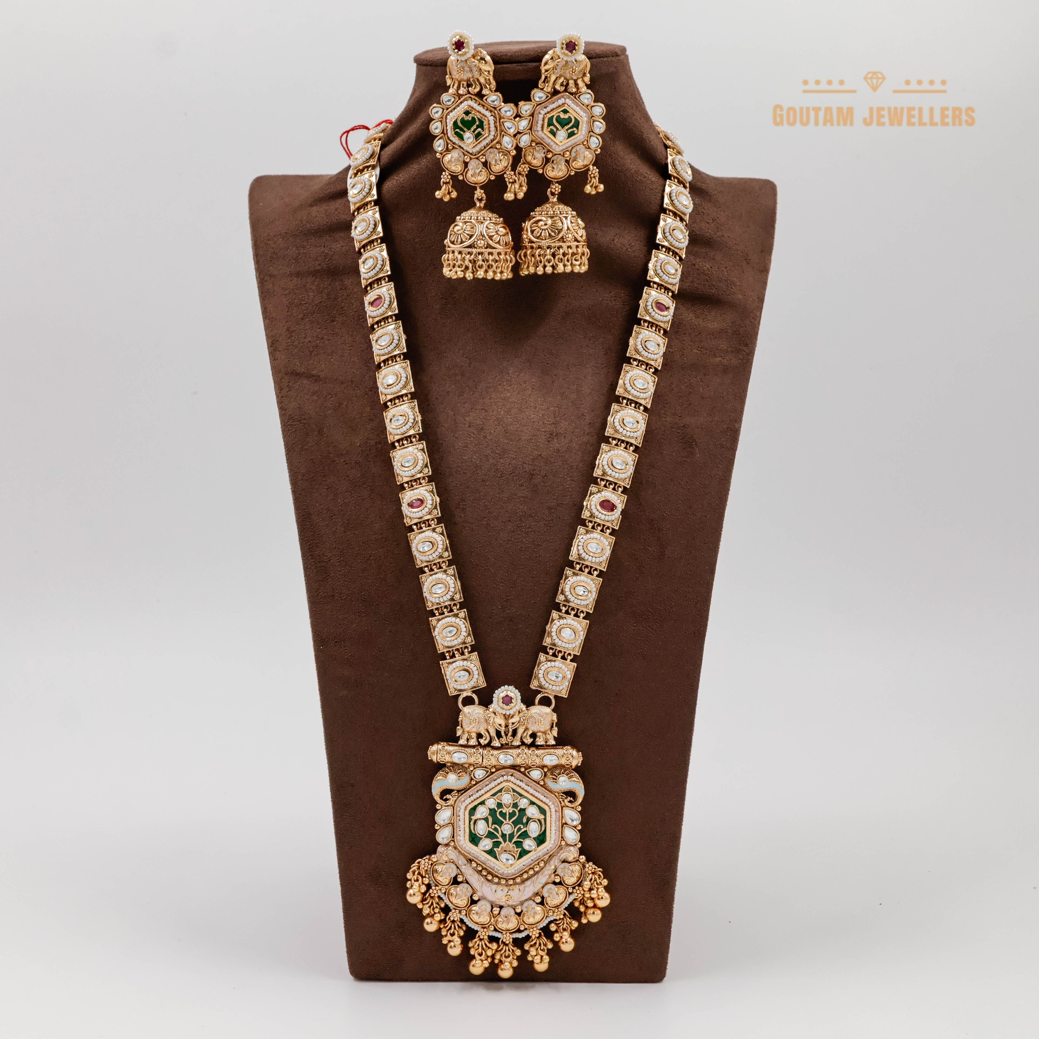Goutam Jewellers By Ashok Rathod - Antique Designer Long Set with MOP sheet Pendant