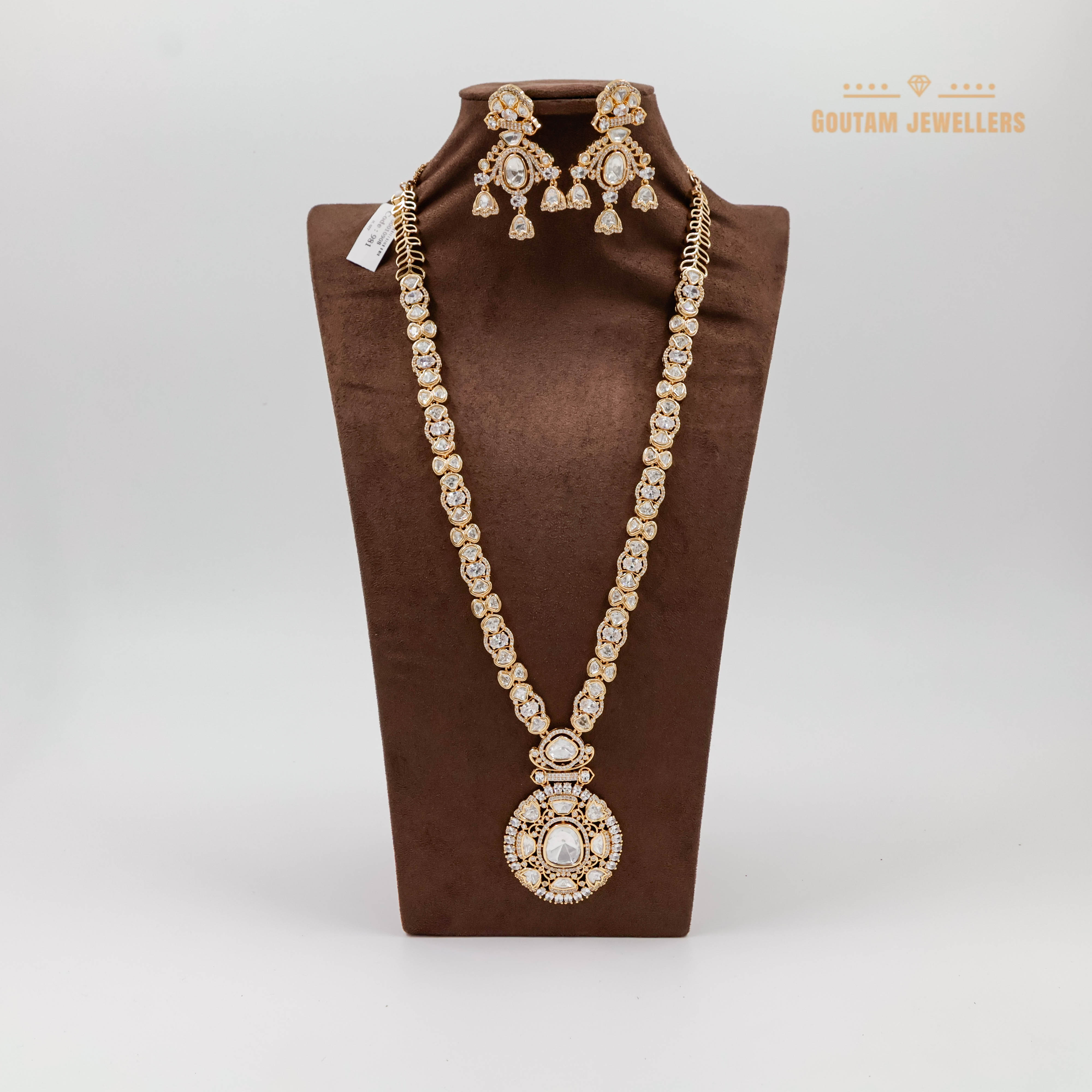Goutam Jewellers By Ashok Rathod - Polki Kundan wih CZ Long Set