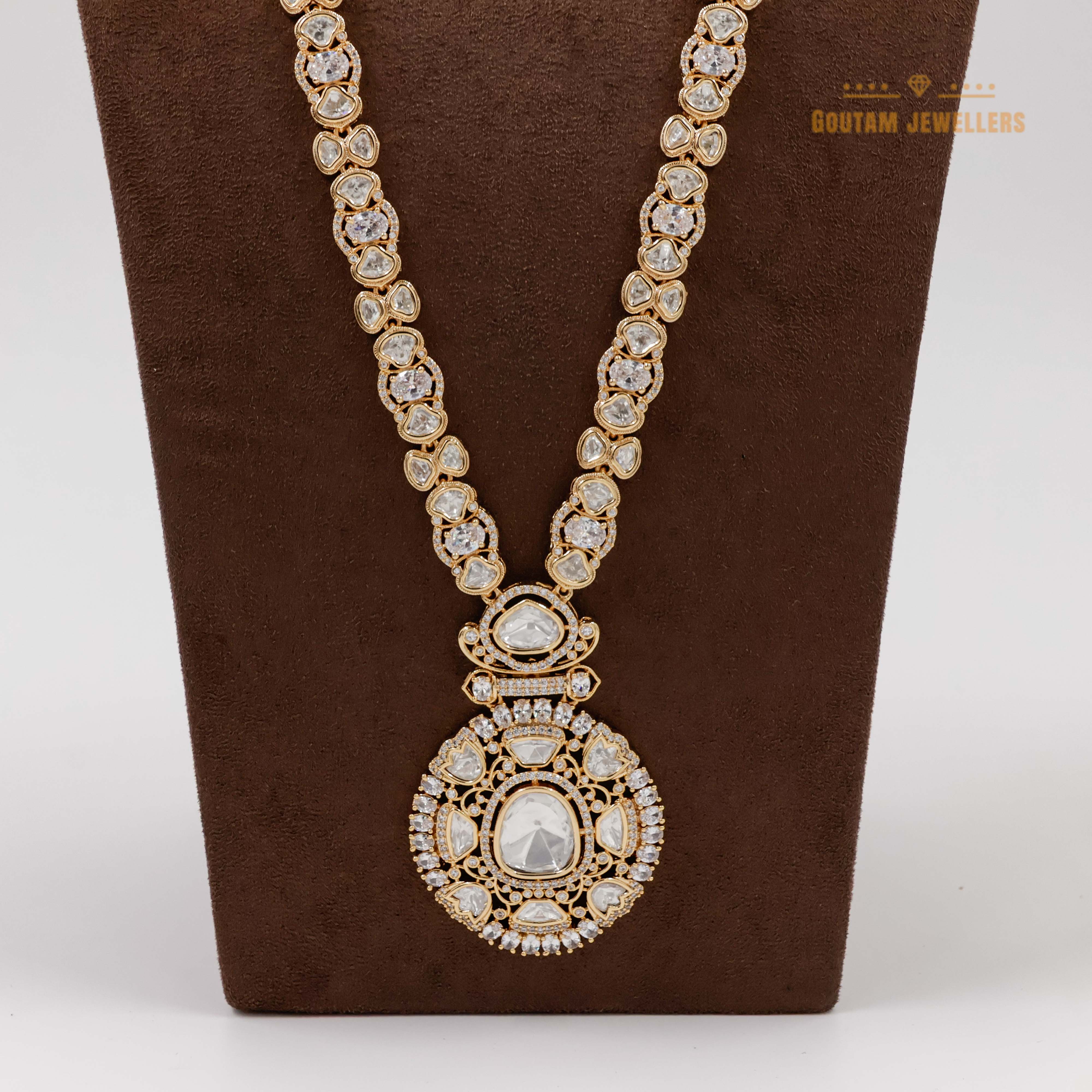 Goutam Jewellers By Ashok Rathod - Polki Kundan wih CZ Long Set