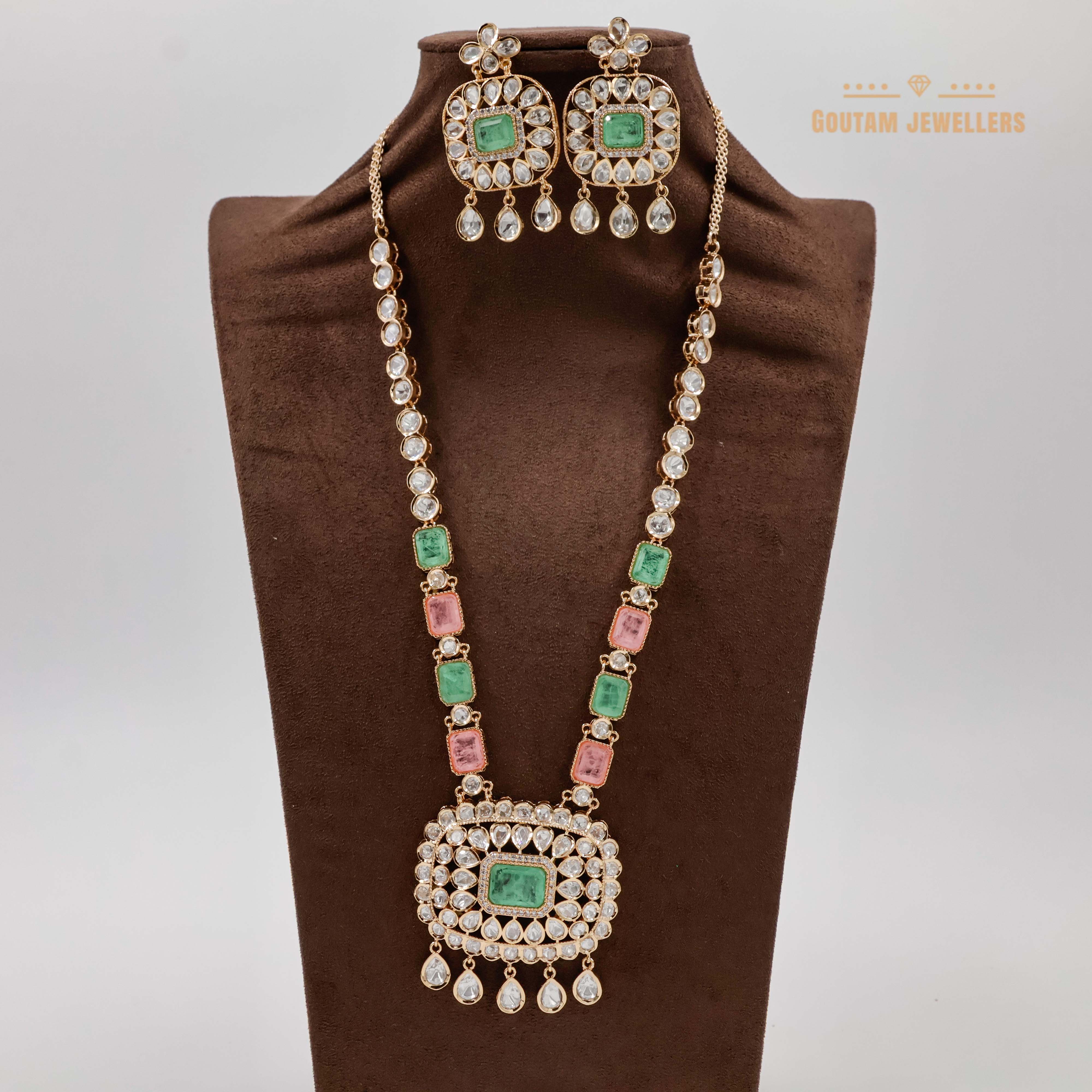 Goutam Jewellers By Ashok Rathod - Designer Polki Kundan Long Necklace Set