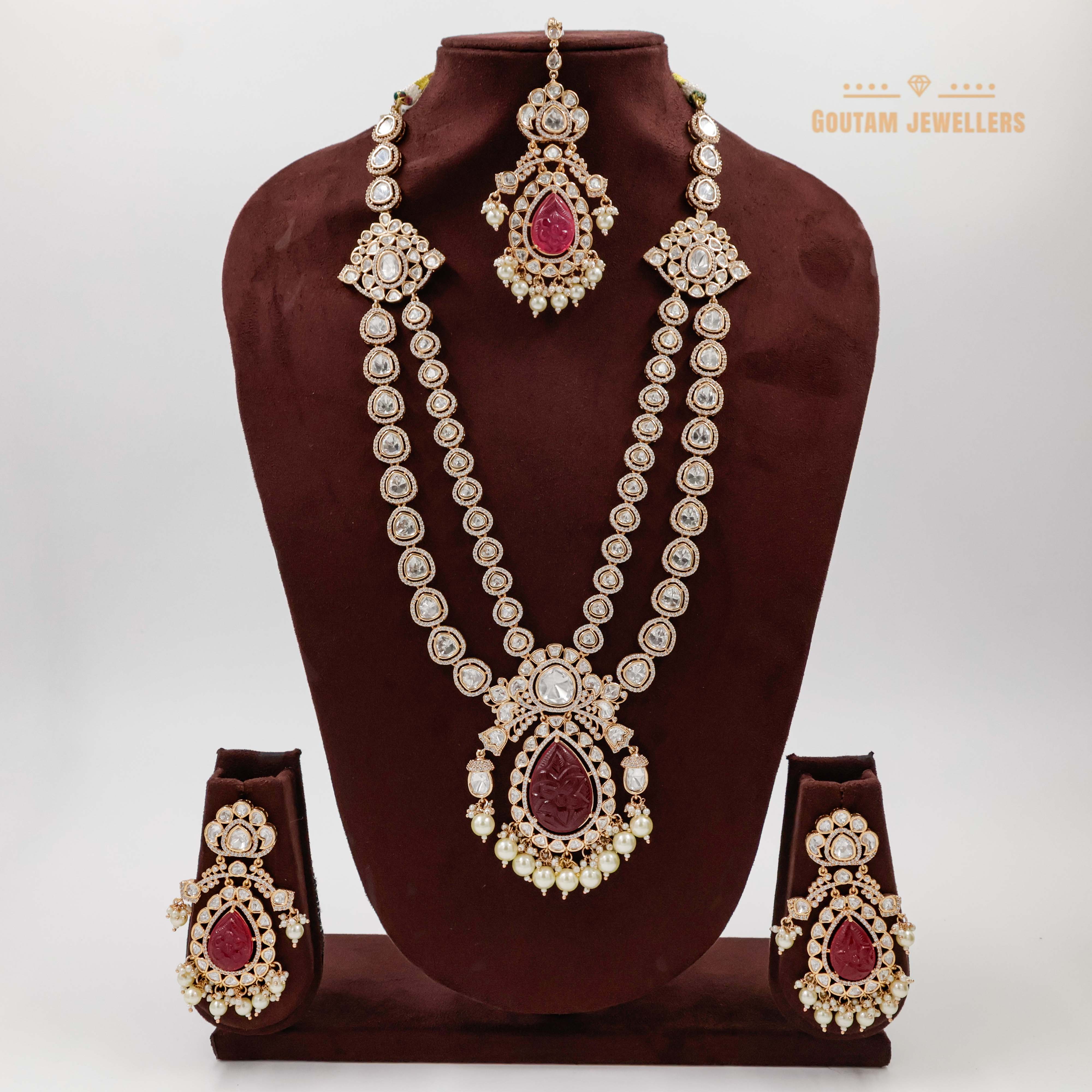 Goutam Jewellers By Ashok Rathod - Two Layers Long Polki Kundan Set