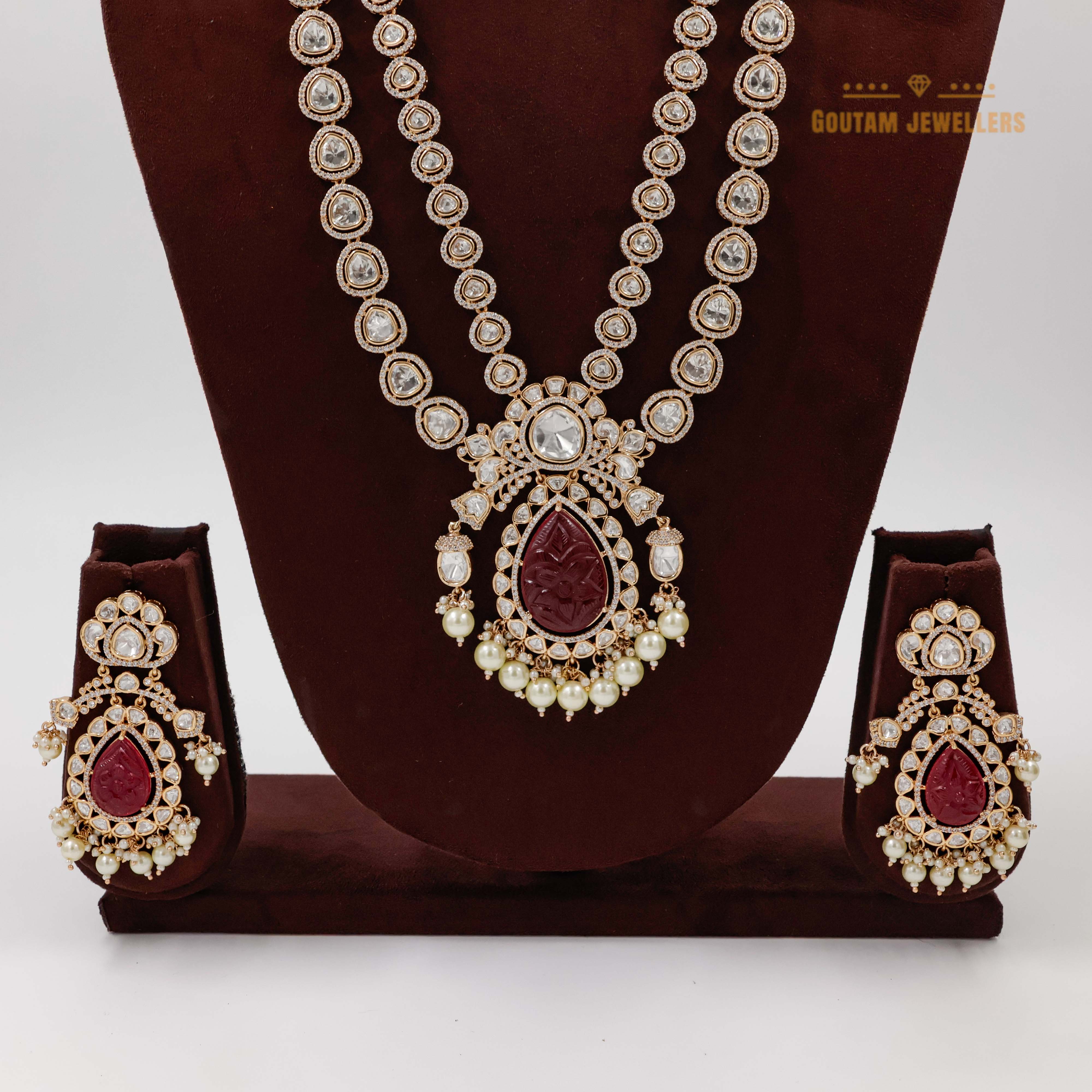 Goutam Jewellers By Ashok Rathod - Two Layers Long Polki Kundan Set