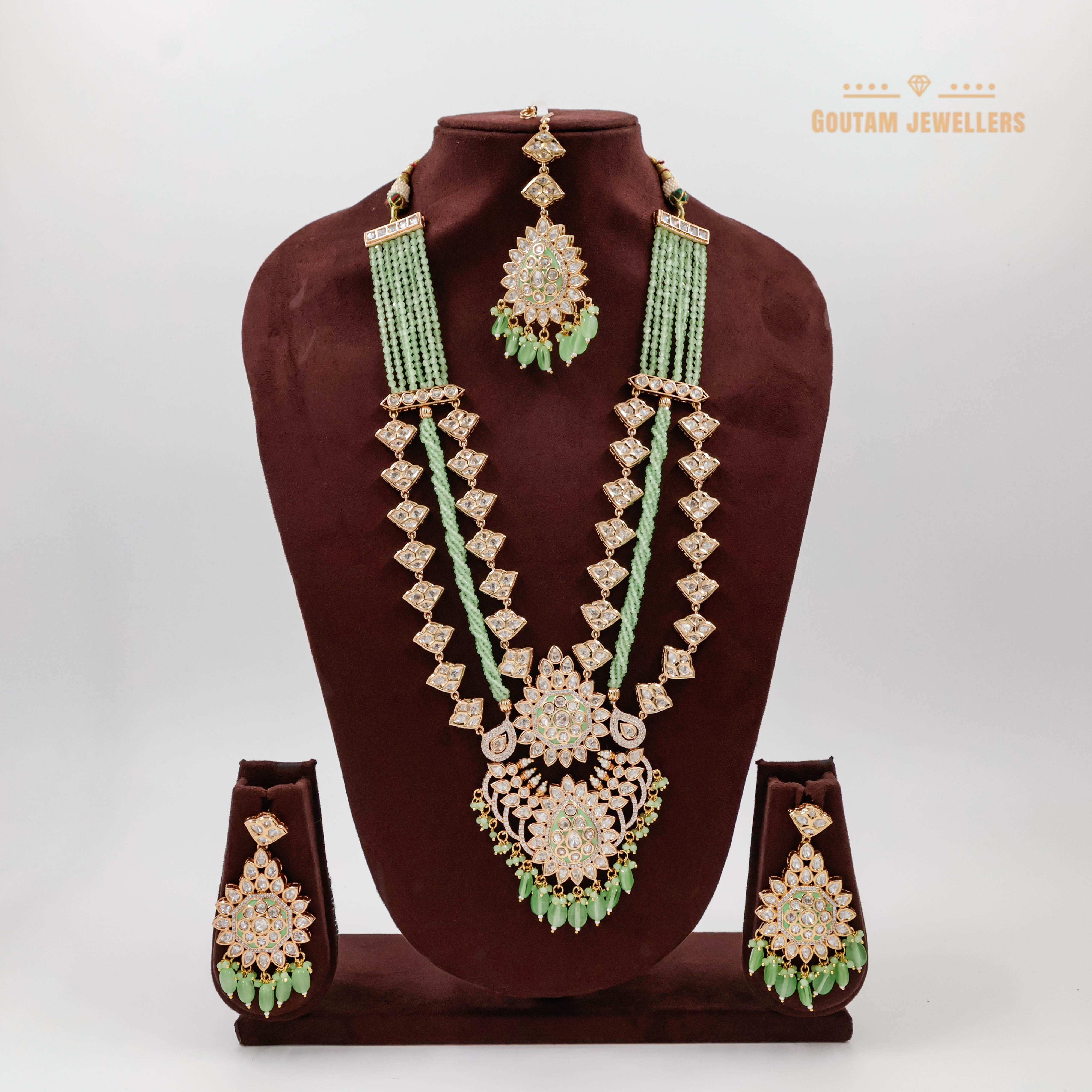 Goutam Jewellers By Ashok Rathod - LayeRed Long Polki Kundan neckalce Set