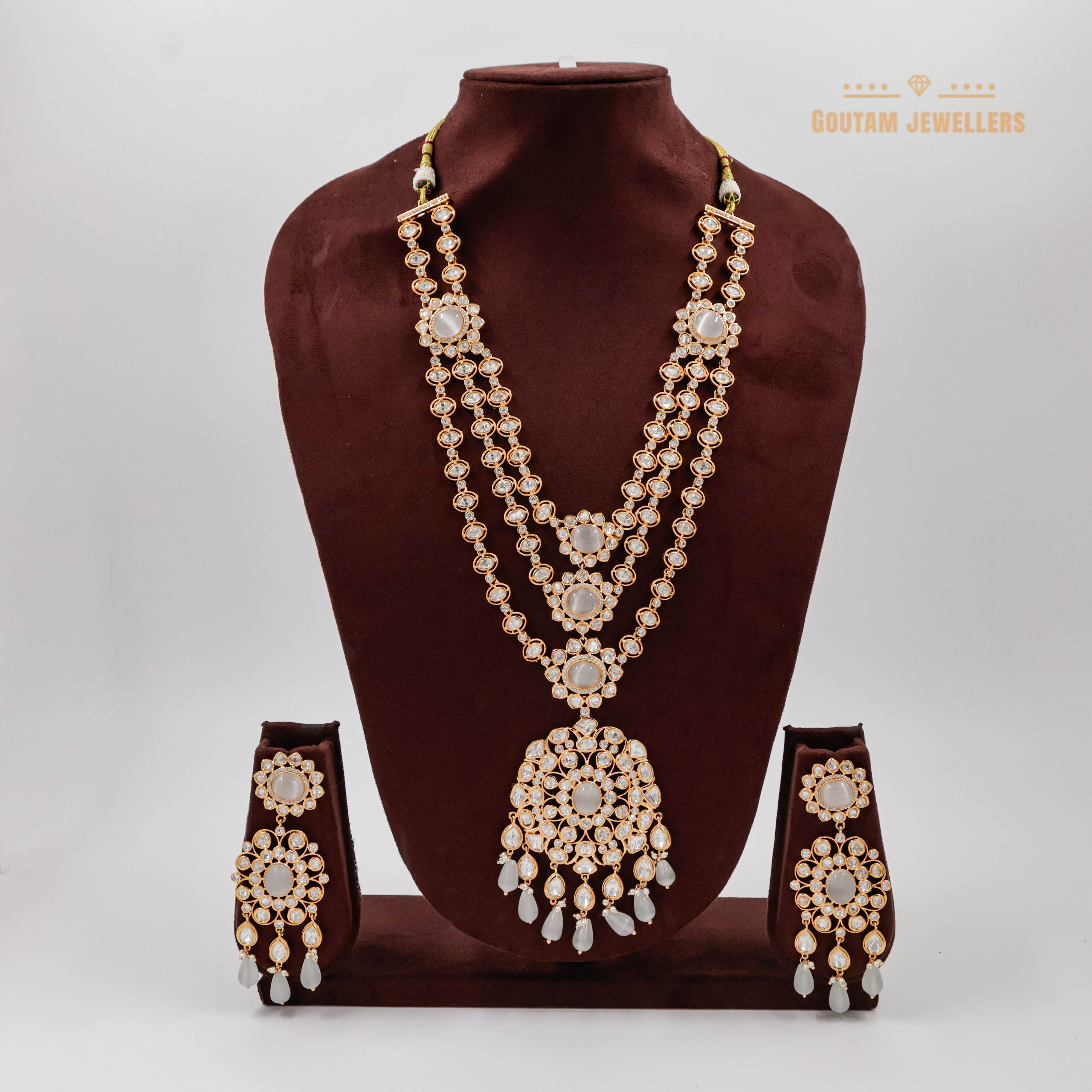 Goutam Jewellers By Ashok Rathod - LayeRed Long Polki Kundan neckalce Set