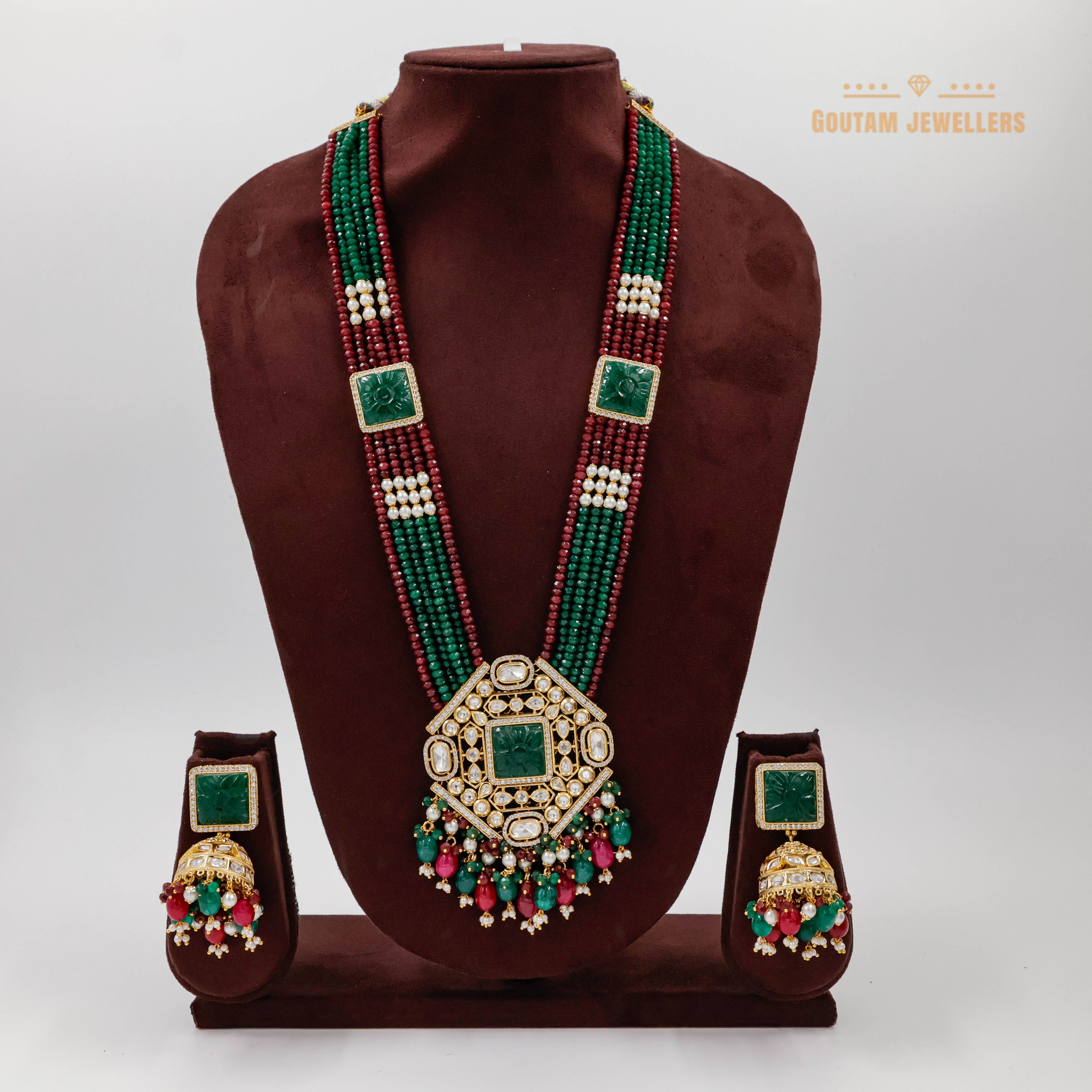 Goutam Jewellers By Ashok Rathod - Designer Long Polki Kundan Necklace Set