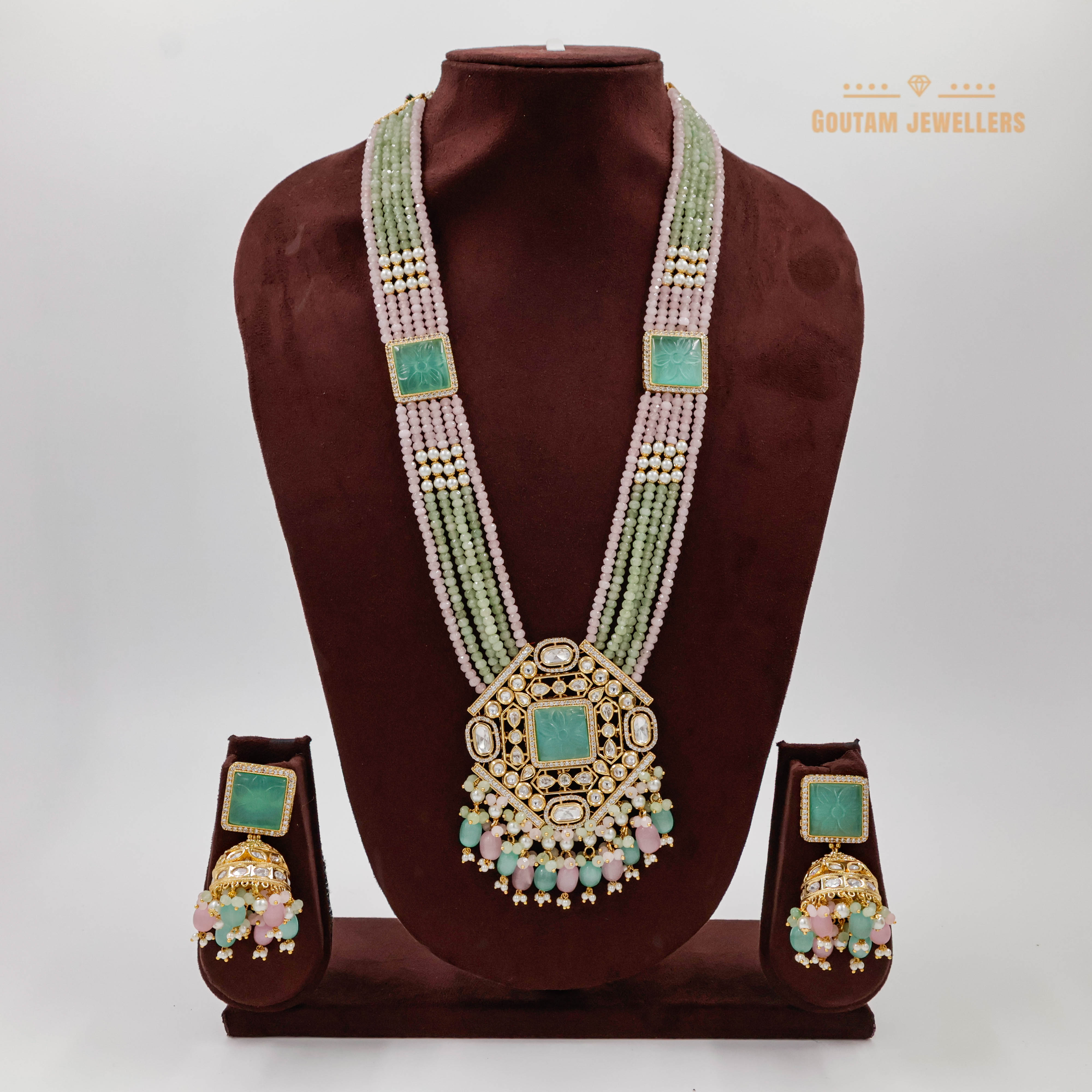 Goutam Jewellers By Ashok Rathod - Designer Long Polki Kundan Necklace Set