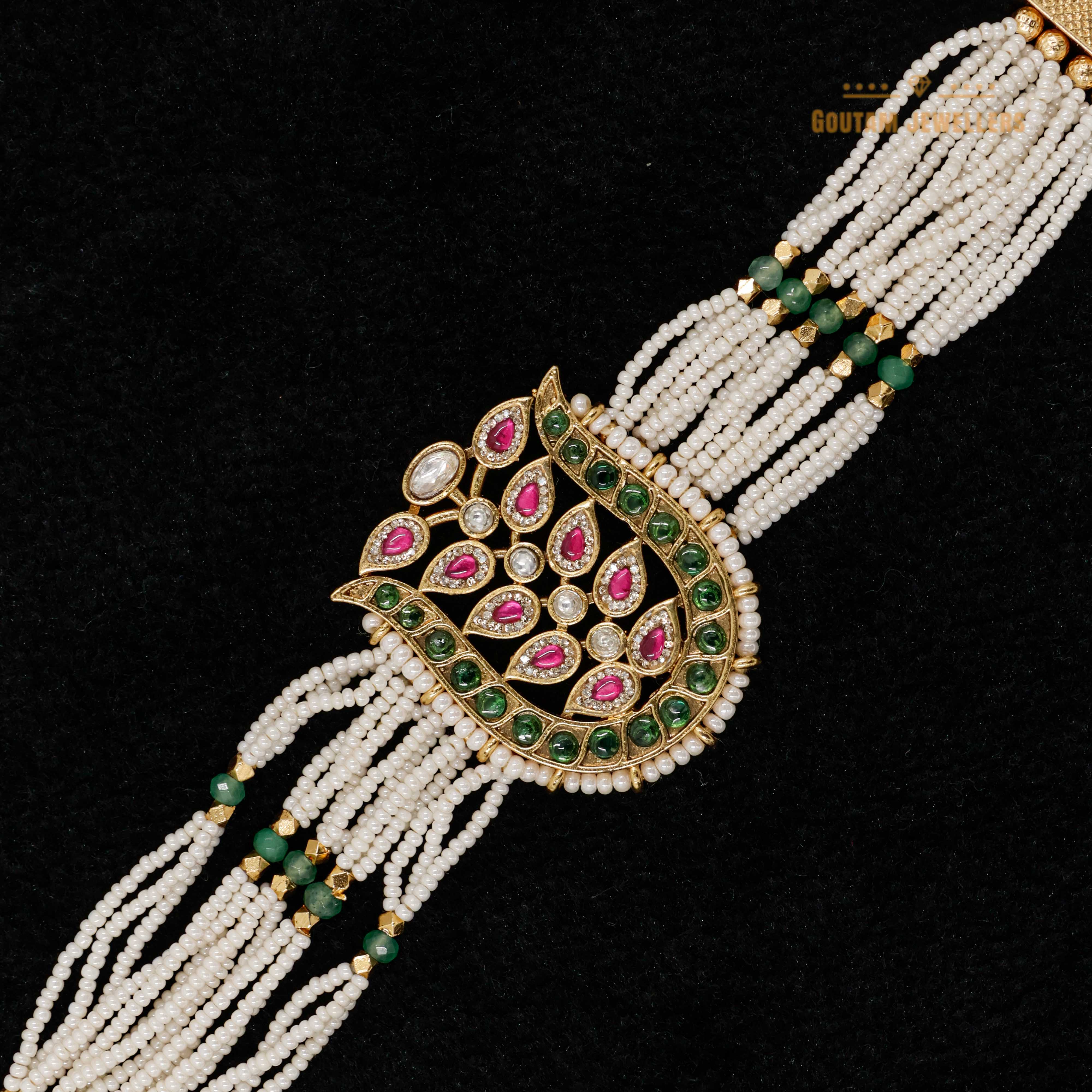 Goutam Jewellers By Ashok Rathod - Elegant Gemstone Antique Bracelet