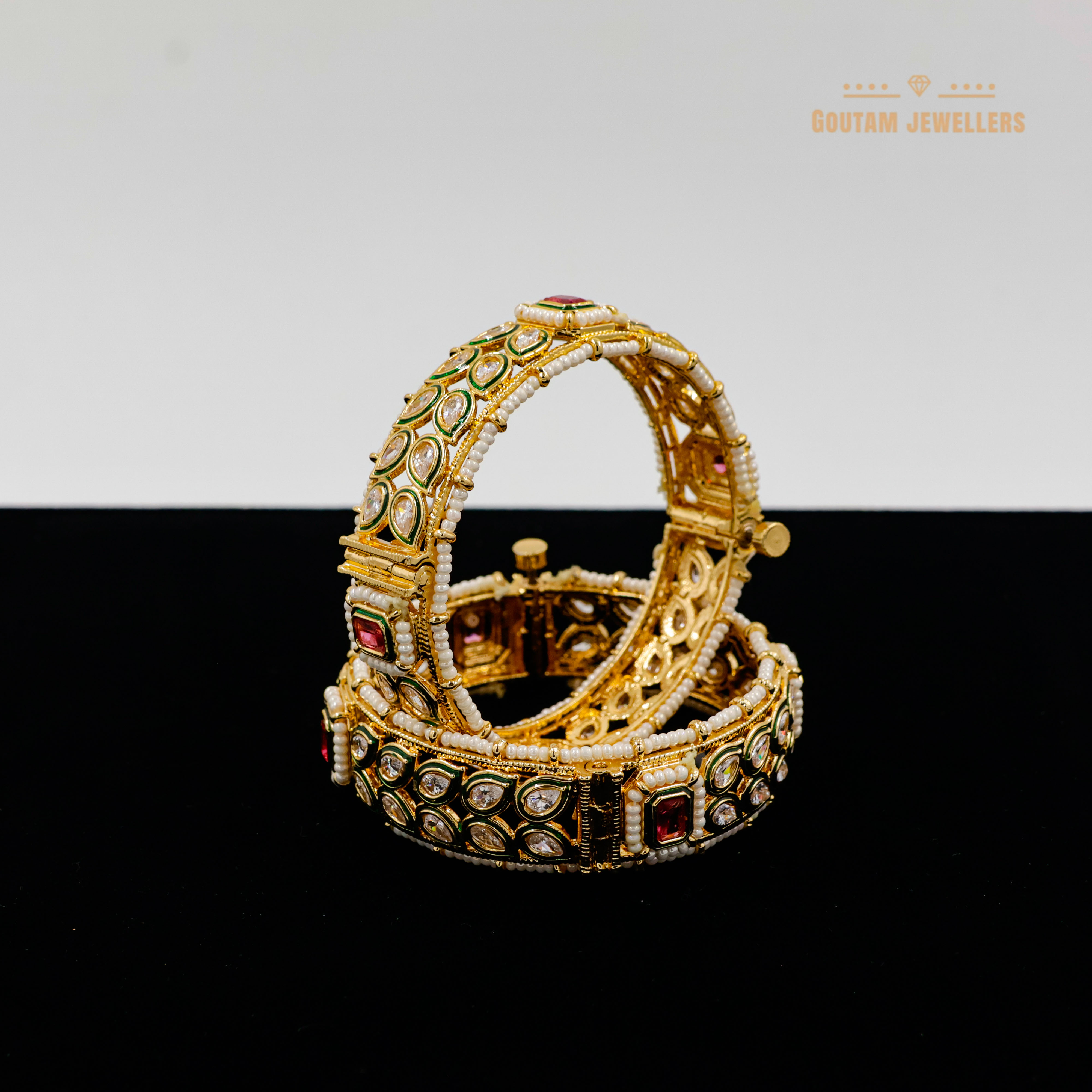 Goutam Jewellers By Ashok Rathod - Uncut Kundan Designer Bangles
