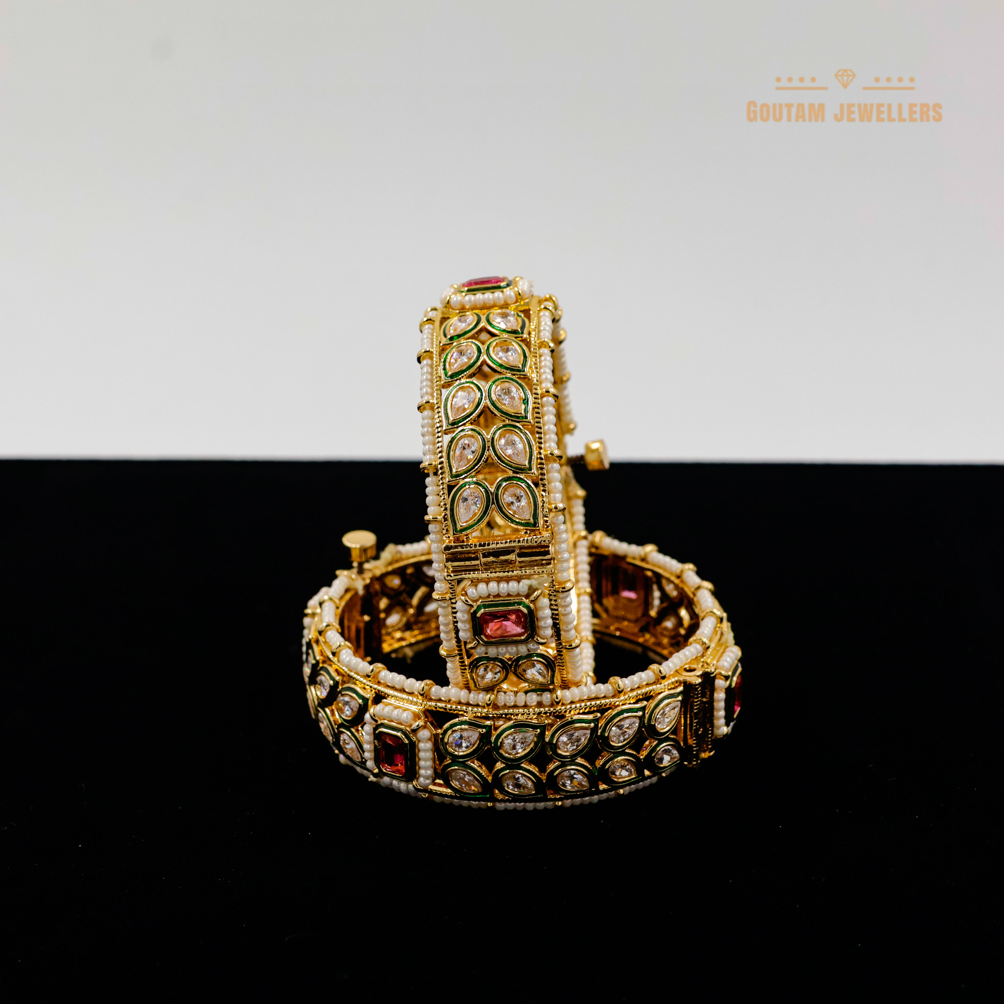 Goutam Jewellers By Ashok Rathod - Uncut Kundan Designer Bangles