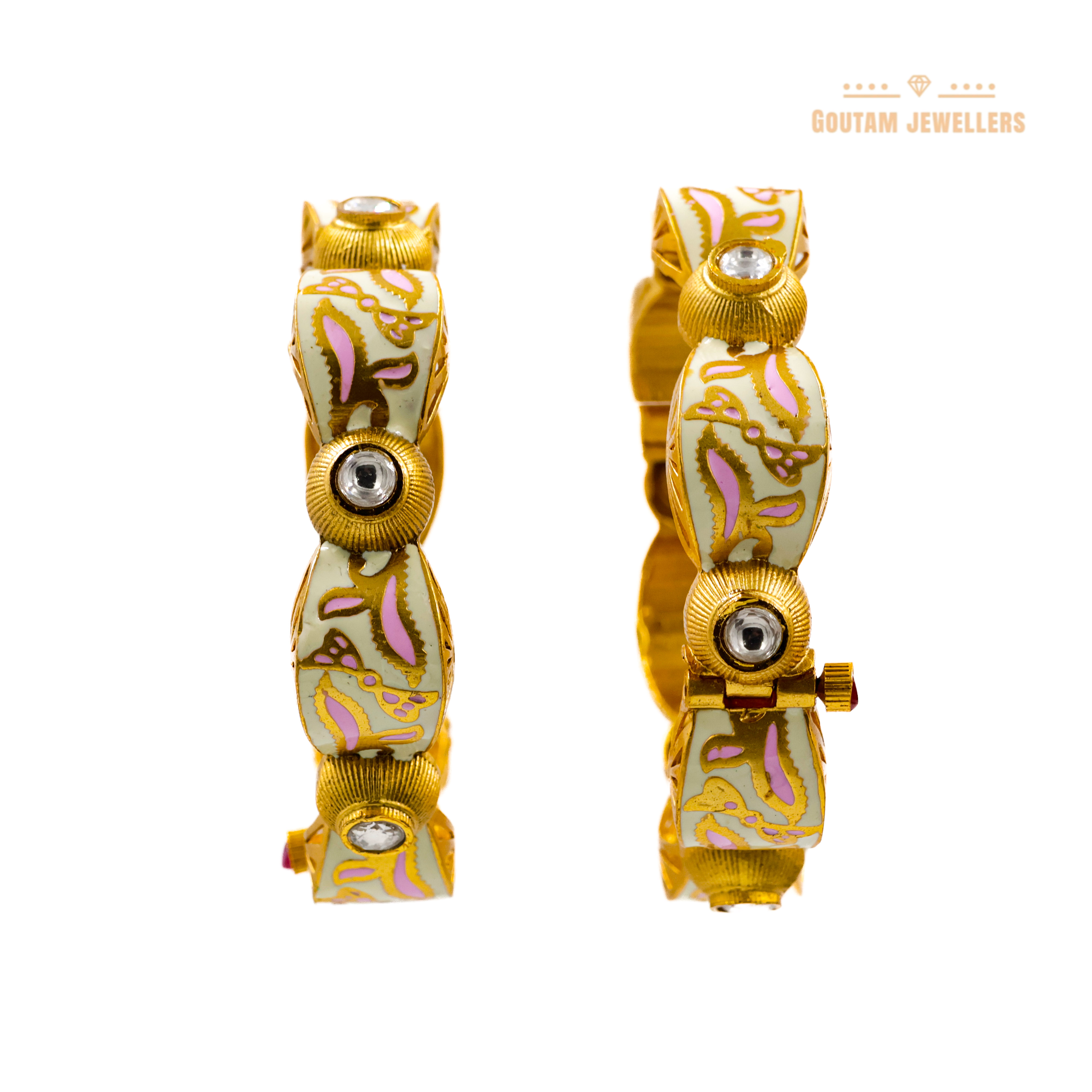 Goutam Jewellers By Ashok Rathod - Rajwadi Pastel color Designer Minakri Bangles