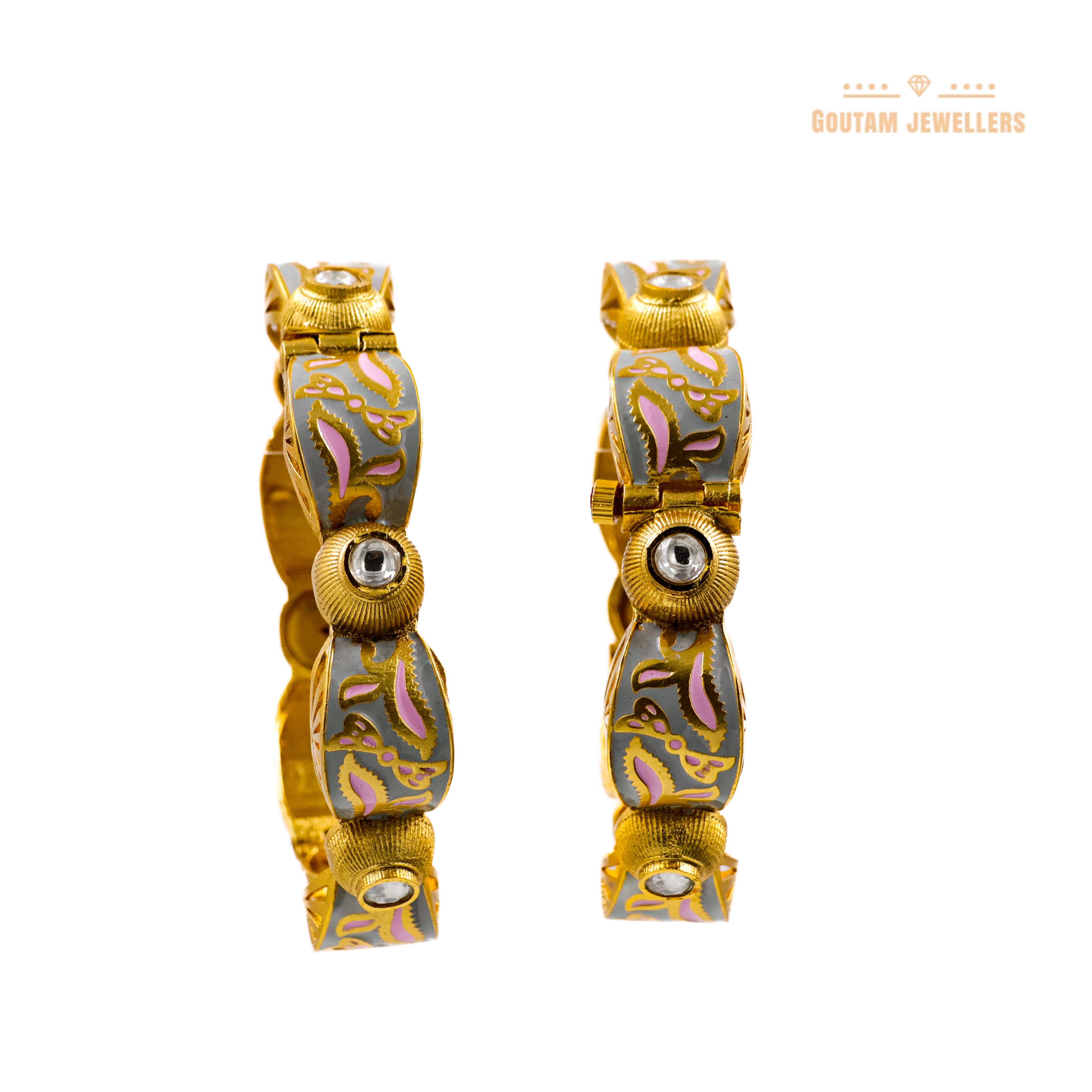 Goutam Jewellers By Ashok Rathod - Rajwadi Pastel color Designer Minakri Bangles