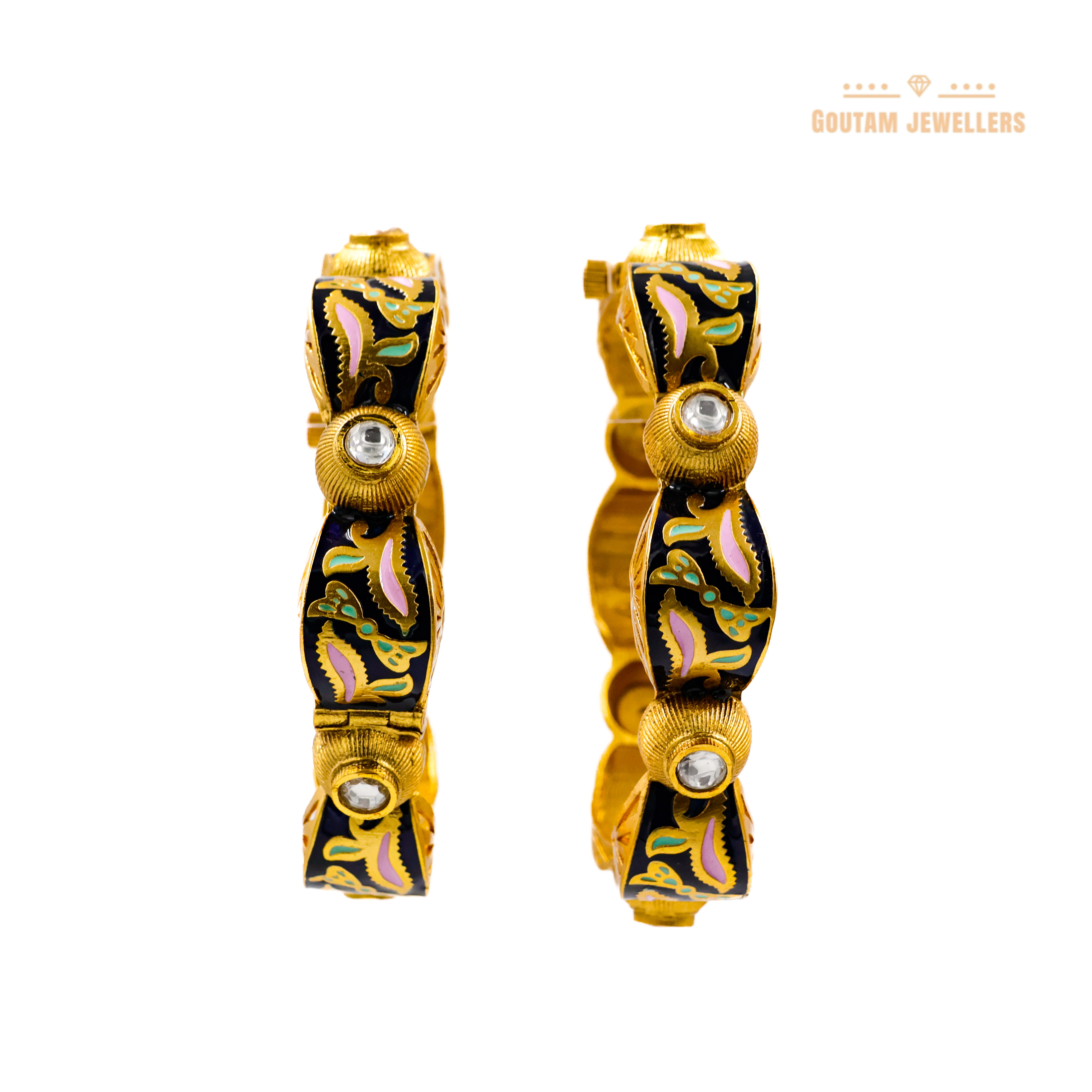 Goutam Jewellers By Ashok Rathod - Rajwadi Pastel color Designer Minakri Bangles