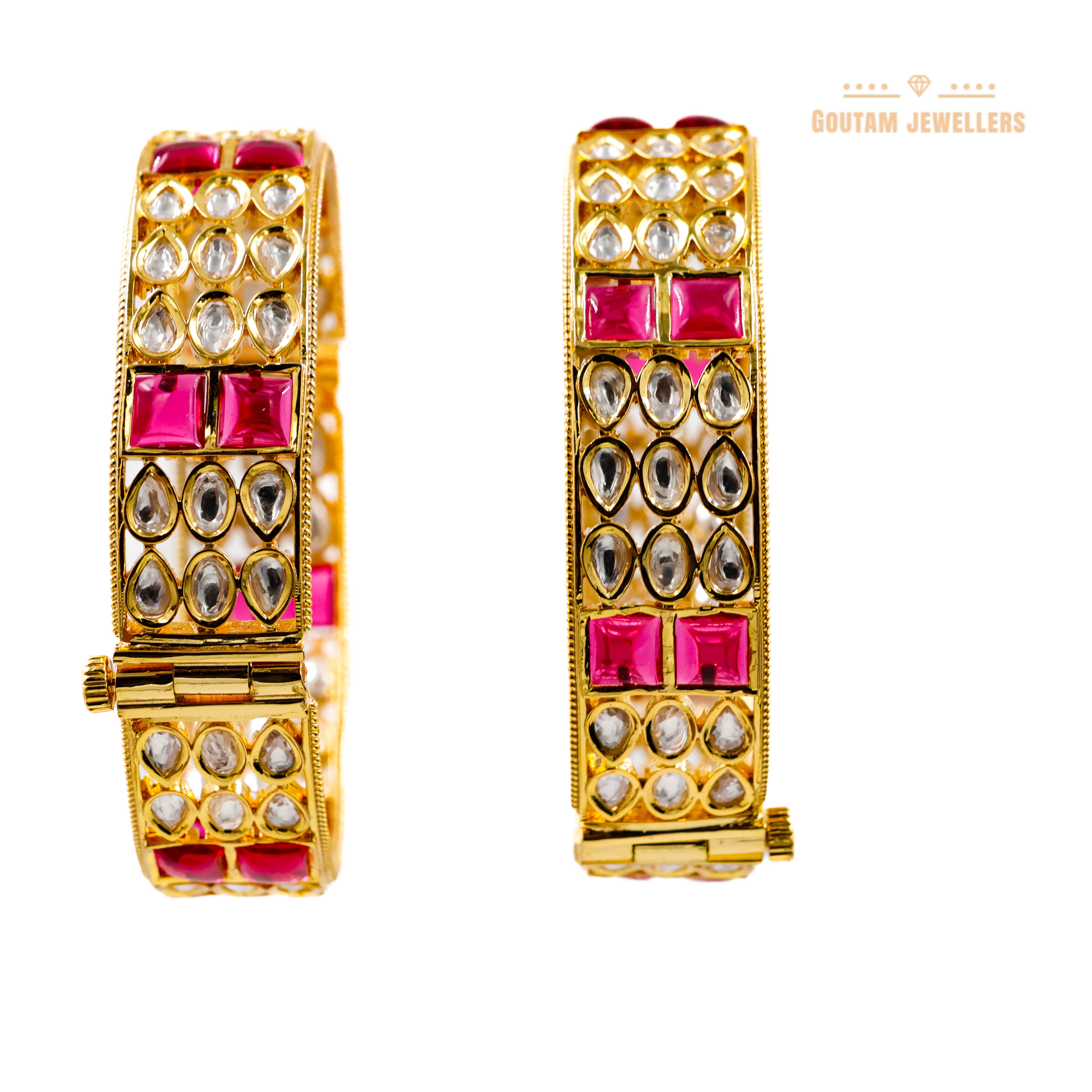 Goutam Jewellers By Ashok Rathod - Designer Ruby Polki Kundan Bangles