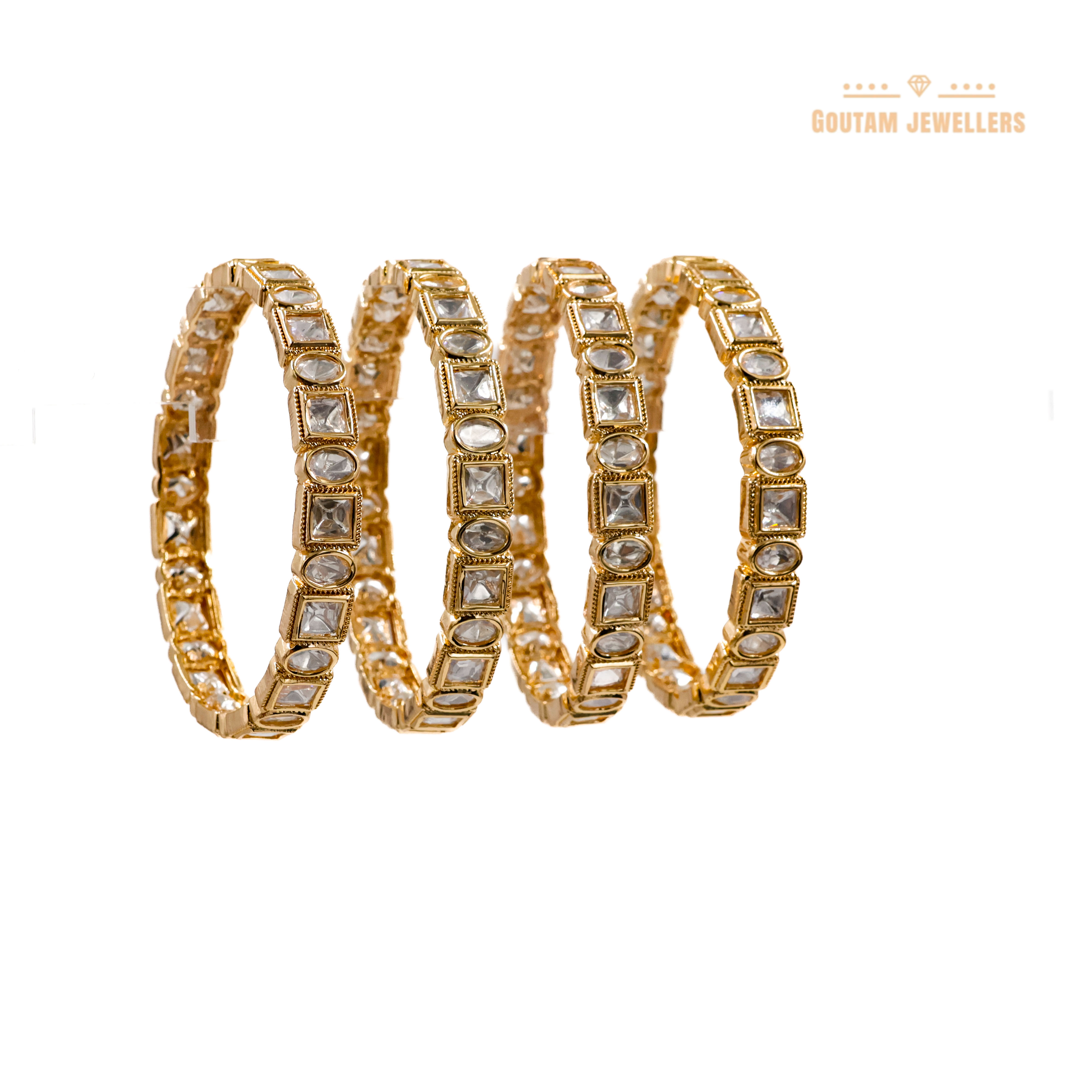 Goutam Jewellers By Ashok Rathod - Designer 4 pc Polki Bangles