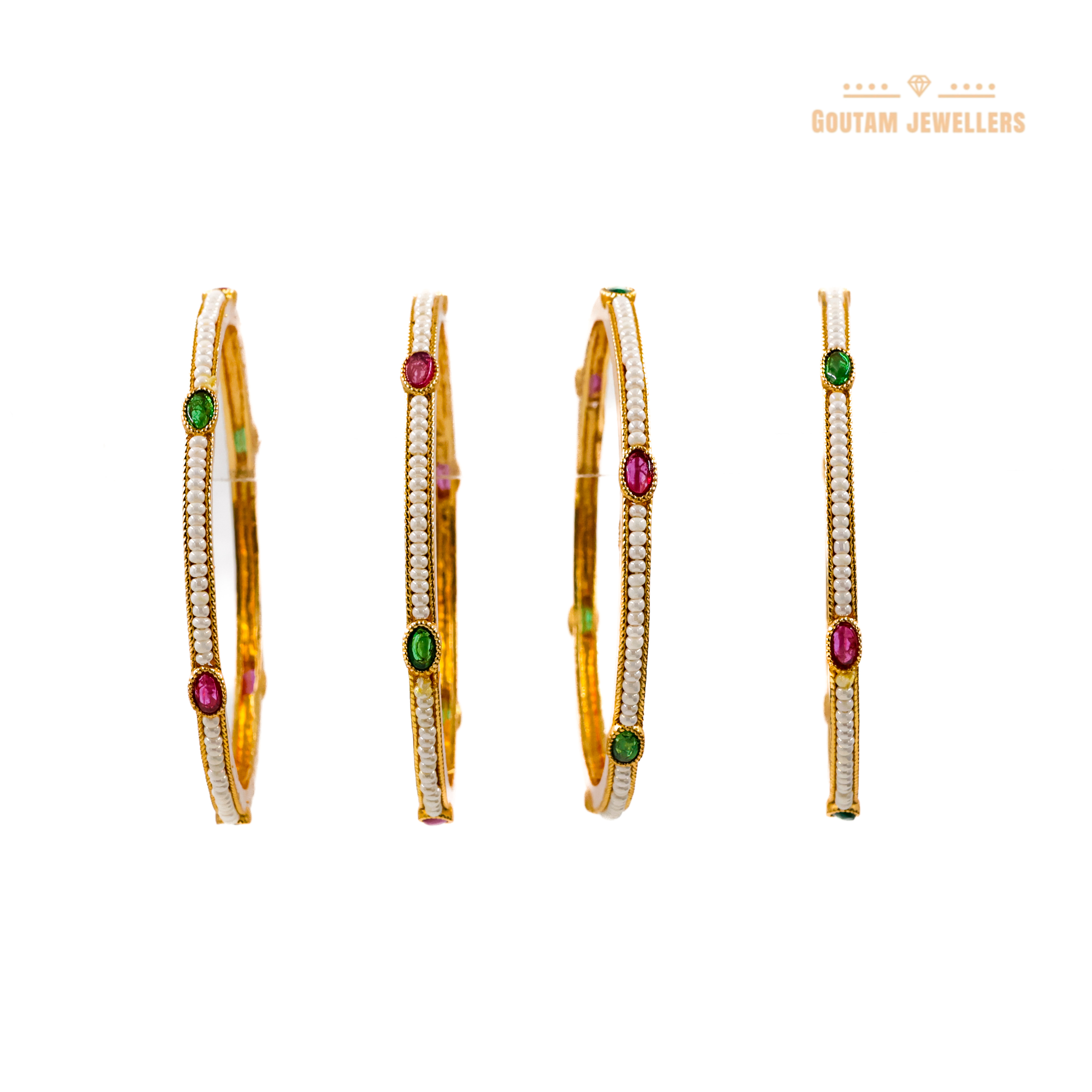Goutam Jewellers By Ashok Rathod - Designer 4pc Moti Bangles