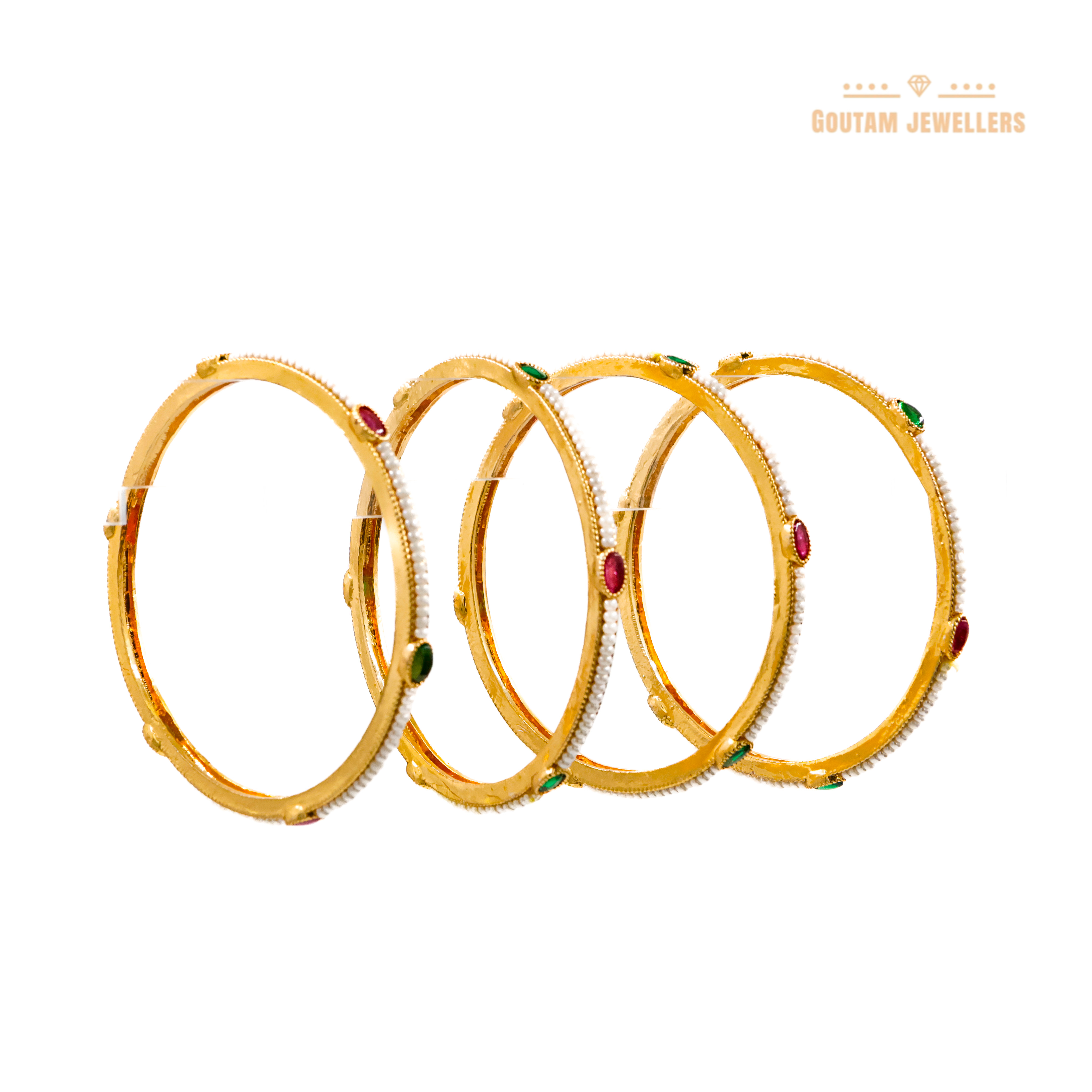Goutam Jewellers By Ashok Rathod - Designer 4pc Moti Bangles