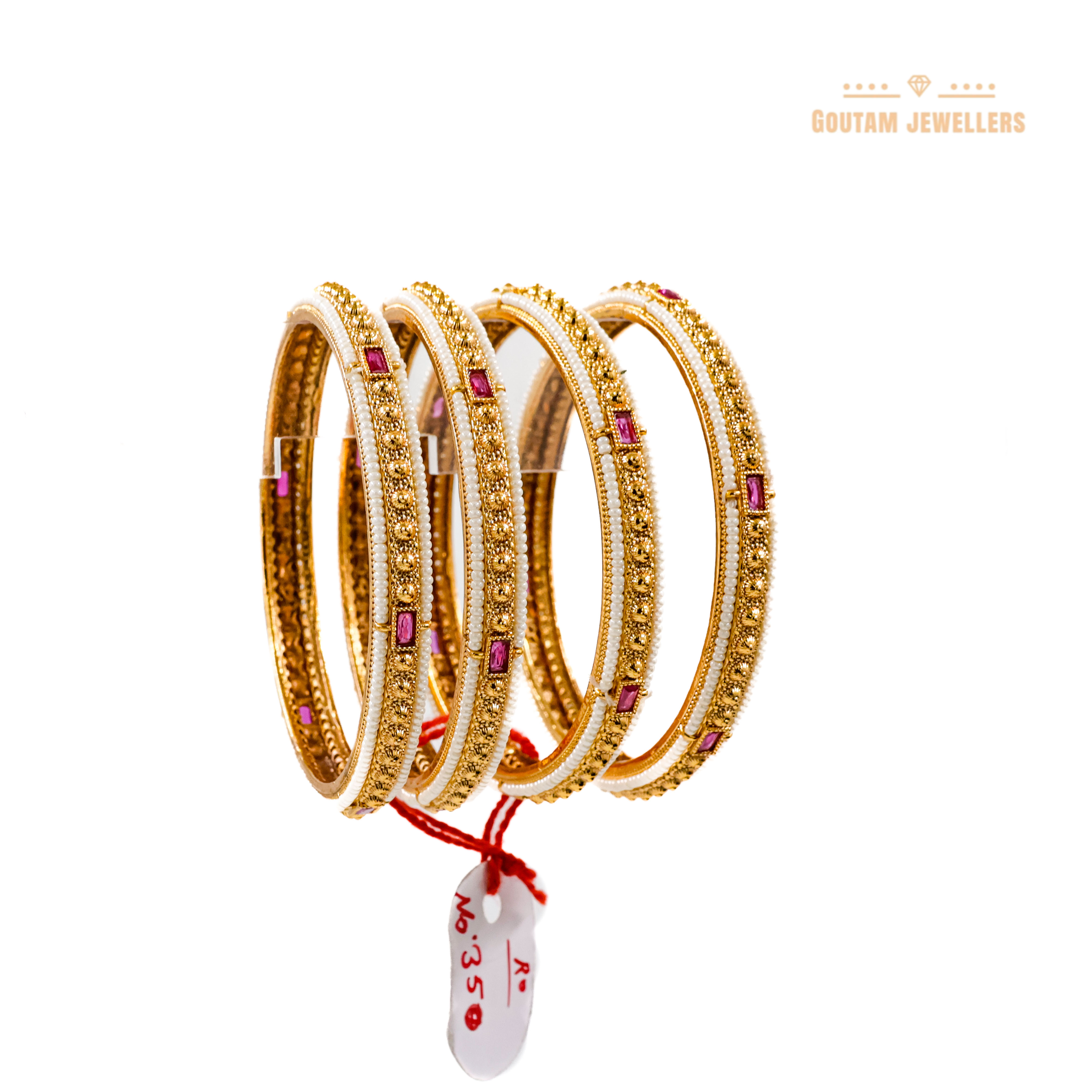 Goutam Jewellers By Ashok Rathod - Rajwadi 4pc Moti Bangles