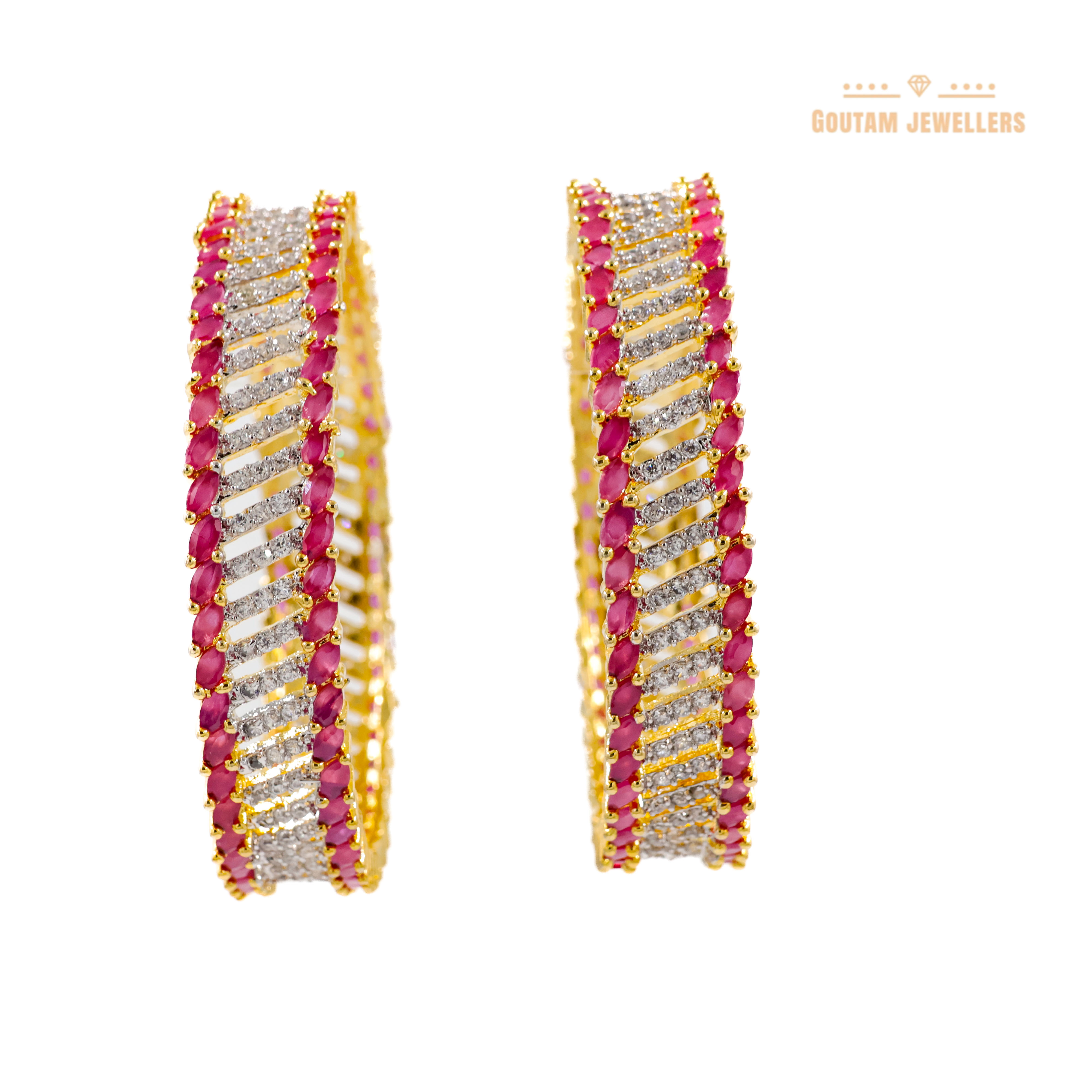 Goutam Jewellers By Ashok Rathod - Micro Gold Plated CZ Studded Bangles