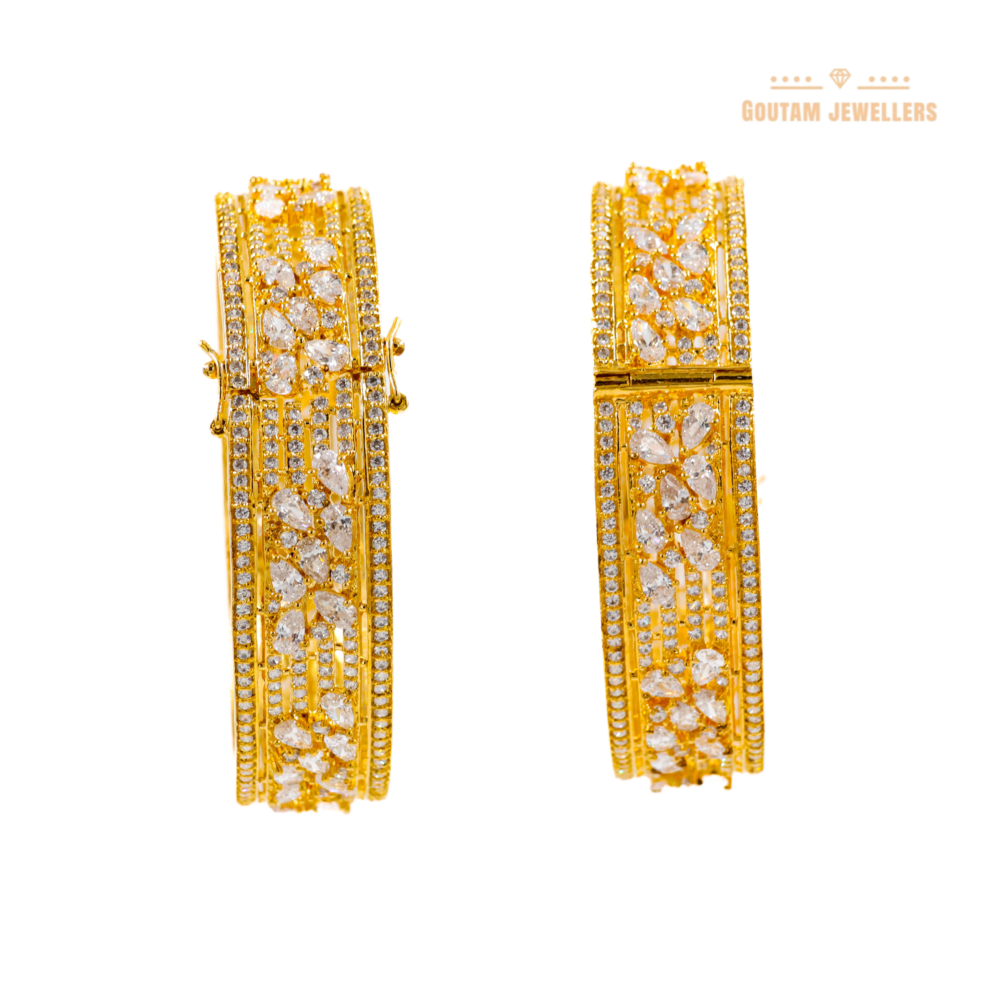 Goutam Jewellers By Ashok Rathod - Designer Openable American Diamond Stones Bangles