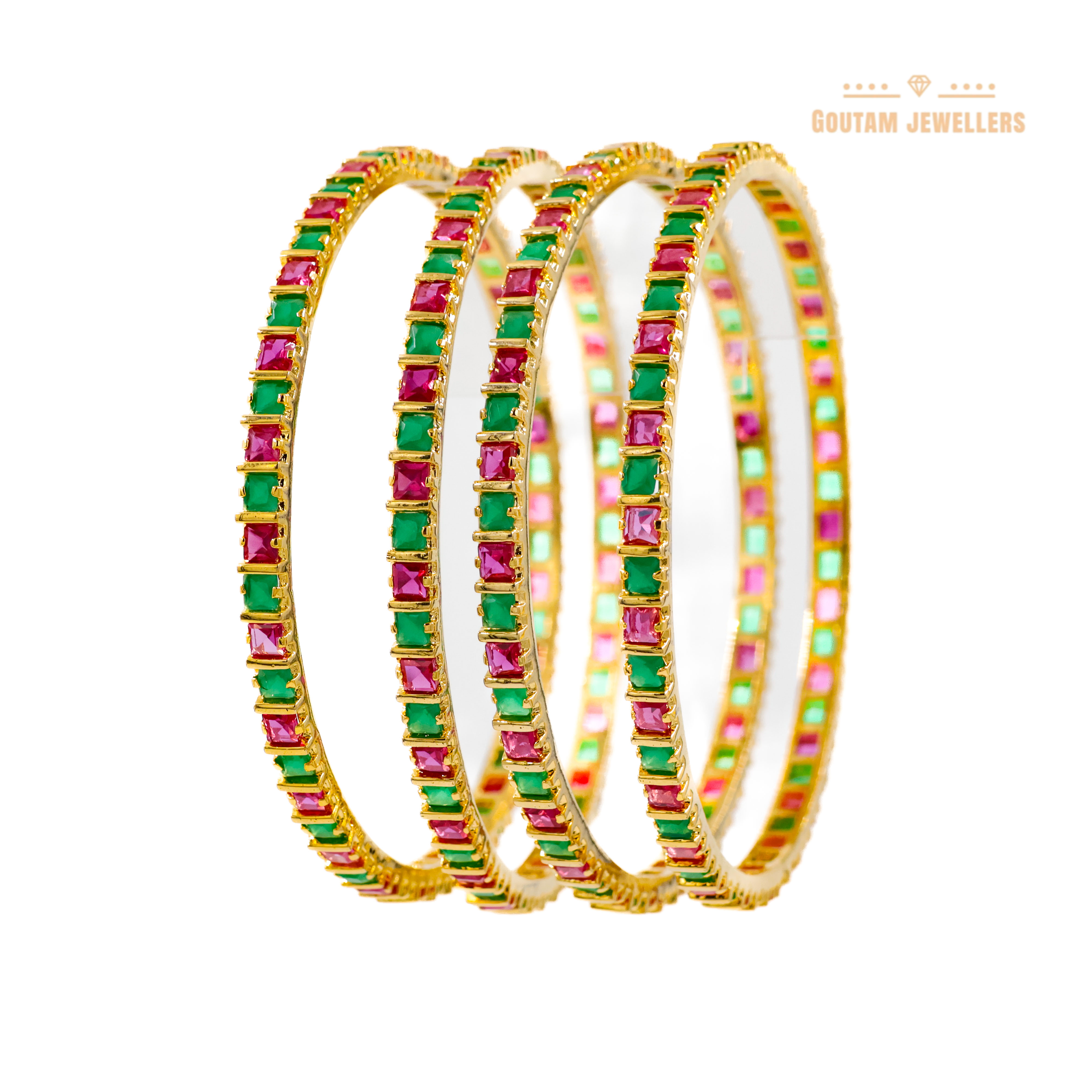 Goutam Jewellers By Ashok Rathod - Designer American Diamond Stones Bangles Set
