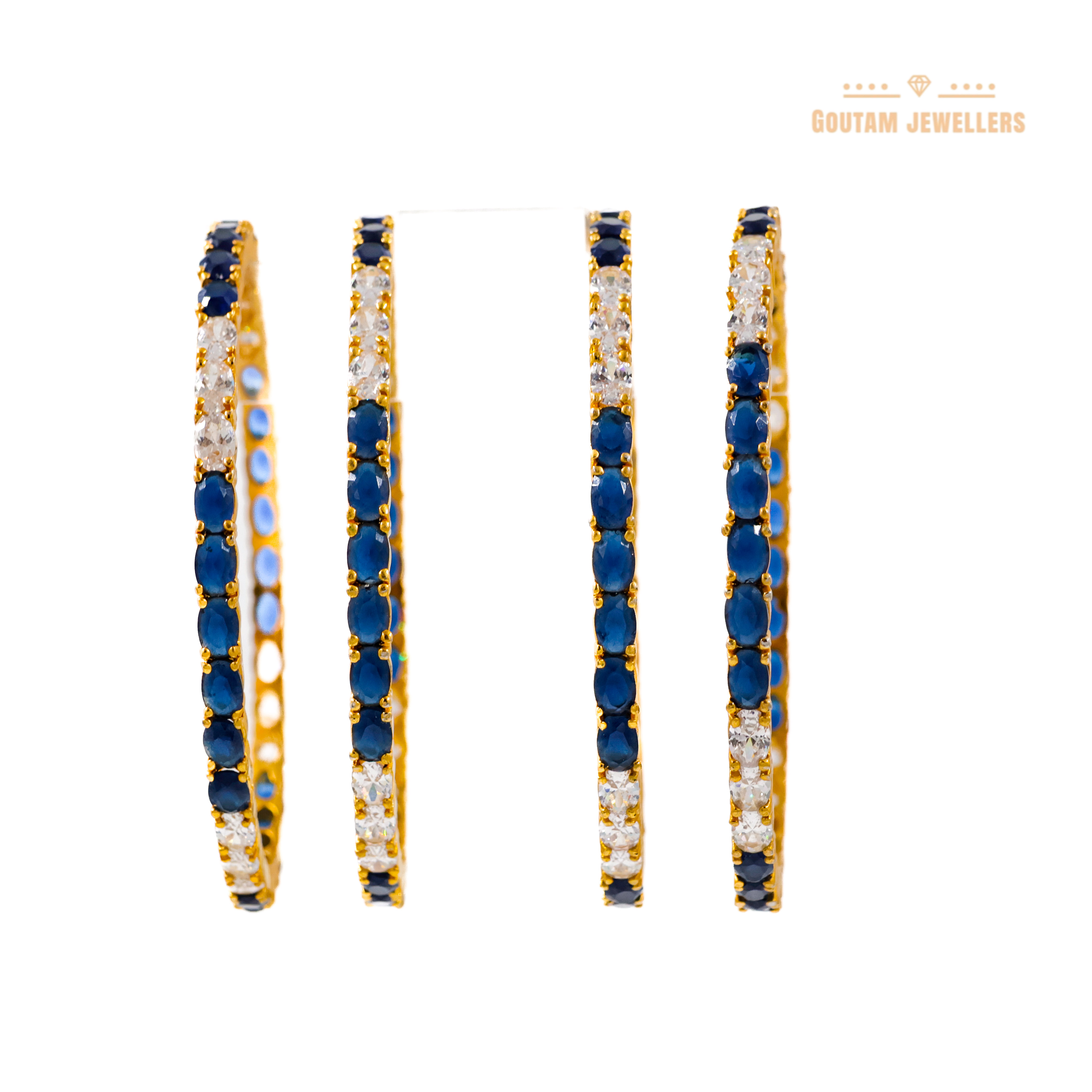 Goutam Jewellers By Ashok Rathod - Designer American Diamond Stones 4pc Bangles Set
