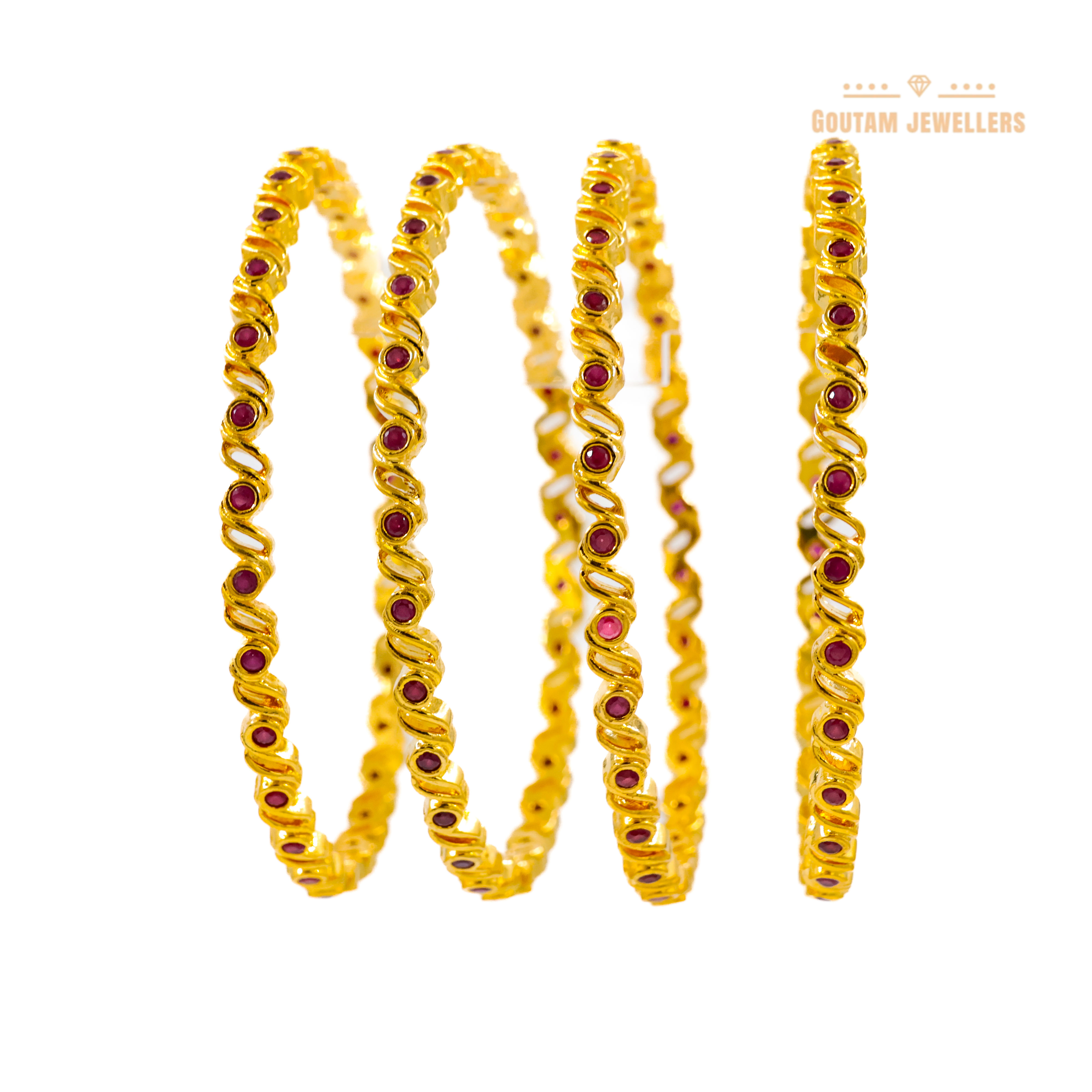 Goutam Jewellers By Ashok Rathod - Designer American Diamond 4pc Bangles Set
