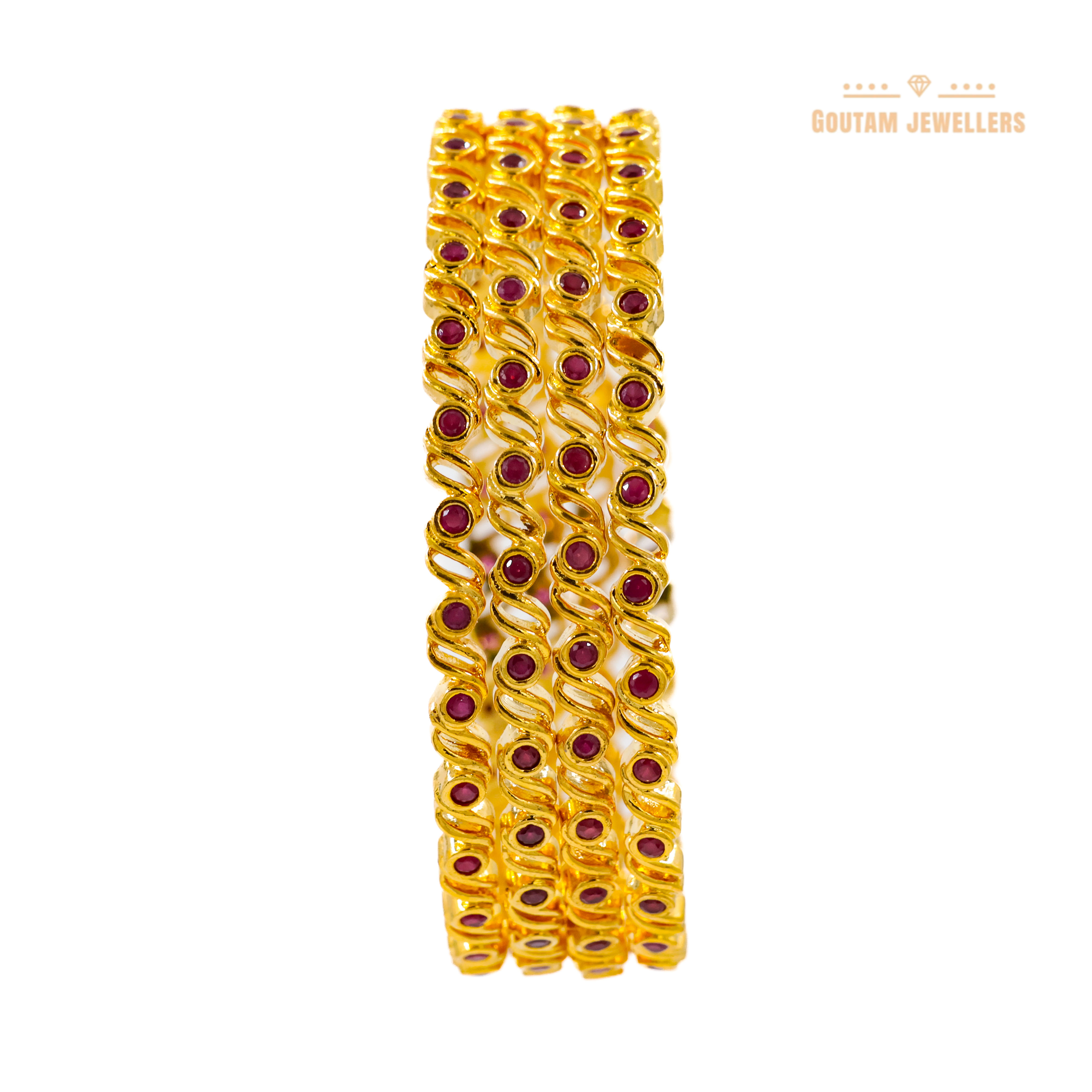 Goutam Jewellers By Ashok Rathod - Designer American Diamond 4pc Bangles Set
