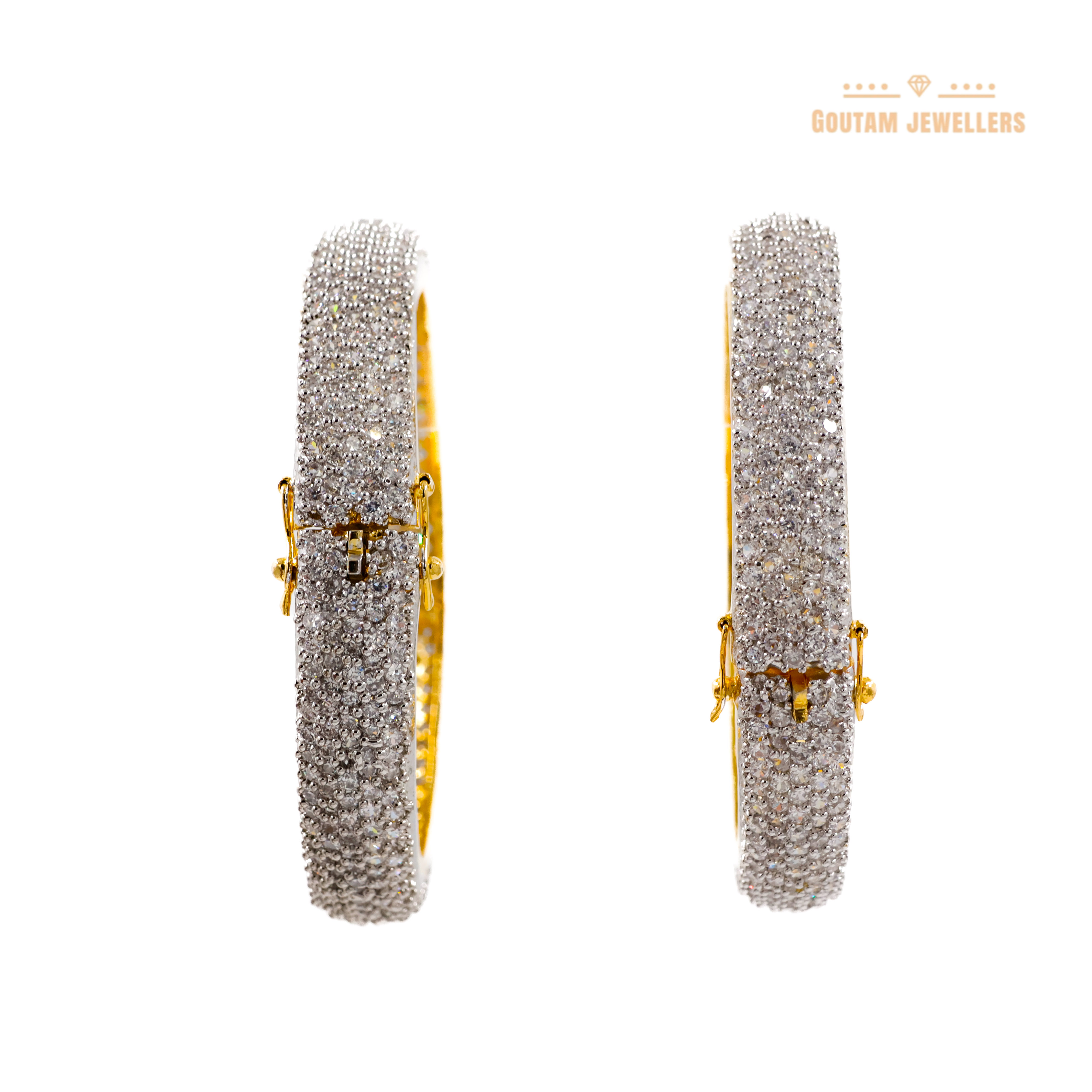 Goutam Jewellers By Ashok Rathod - Designer American Diamond Stones Openable Bangles