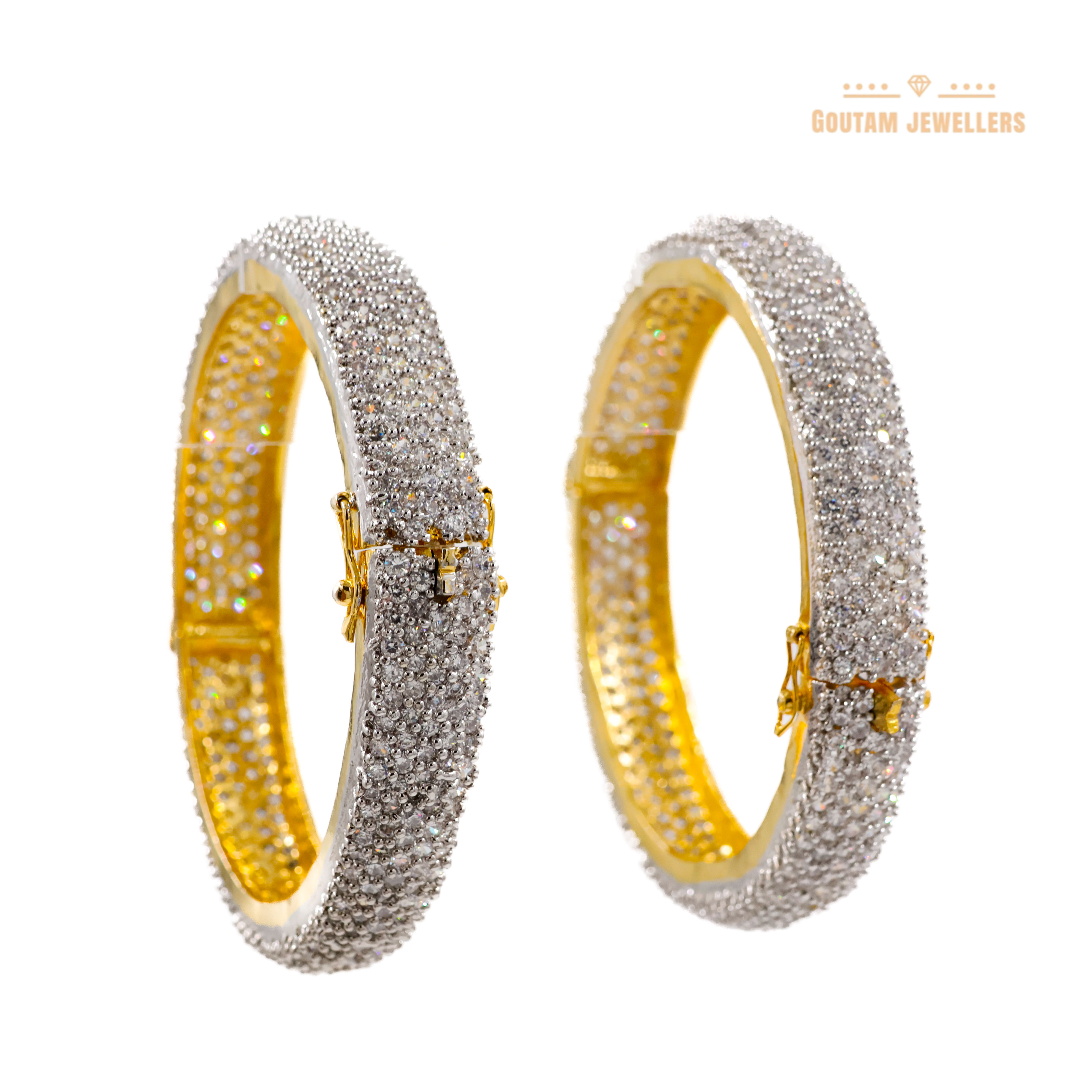 Goutam Jewellers By Ashok Rathod - Designer American Diamond Stones Openable Bangles