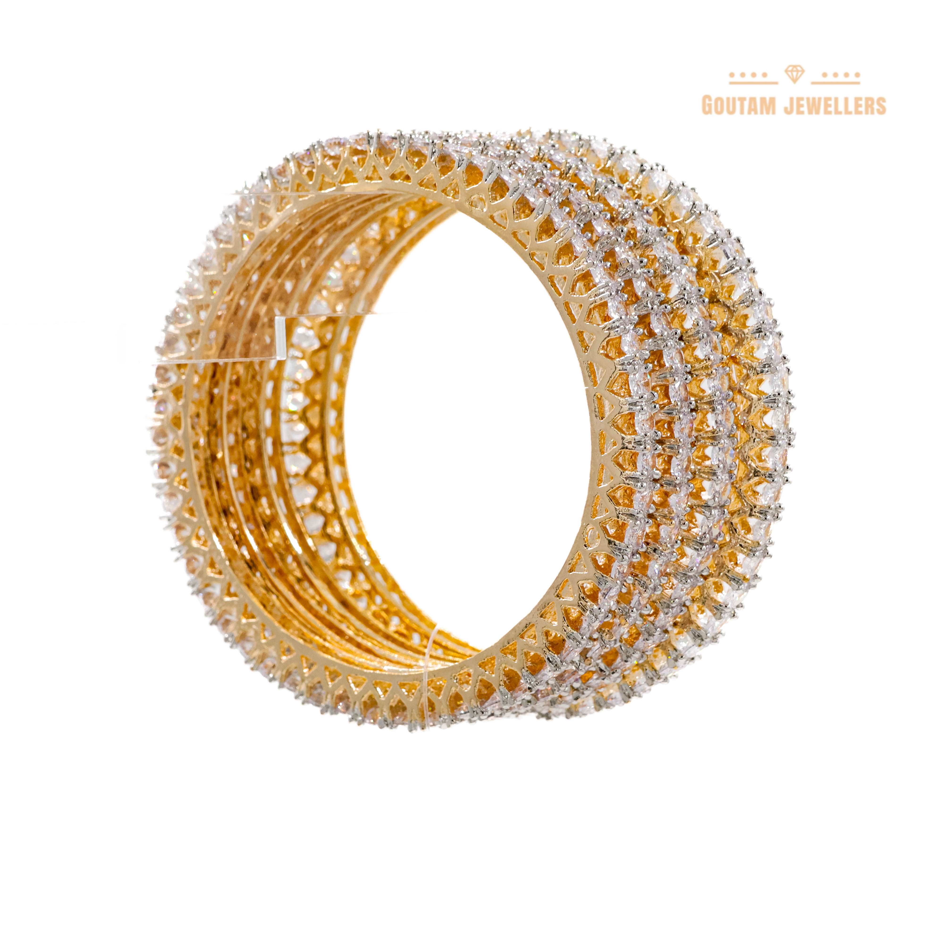 Goutam Jewellers By Ashok Rathod - American Diamond Stone Bangles 4MM