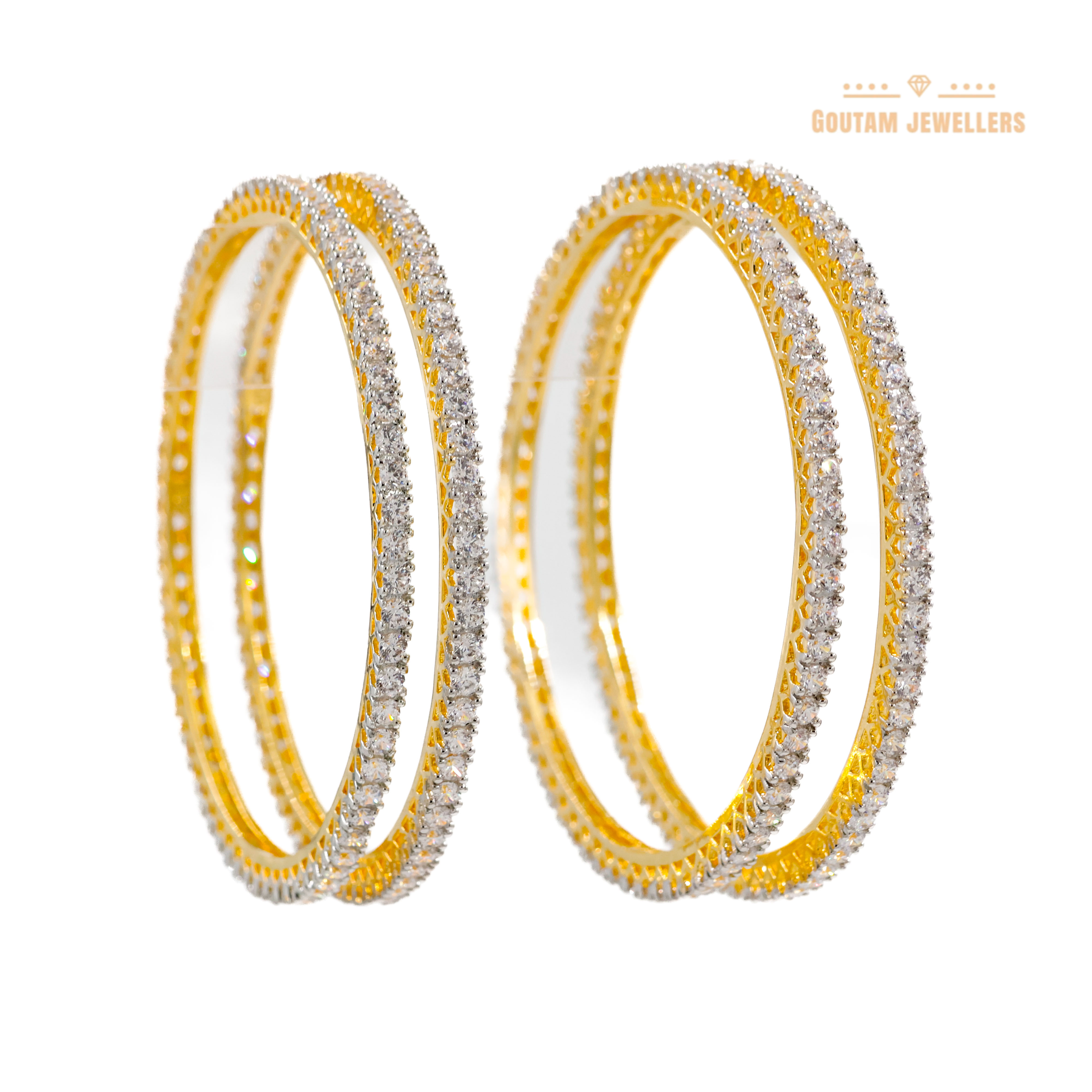 Goutam Jewellers By Ashok Rathod - Imported American Diamond Stone Bangles 2.5MM