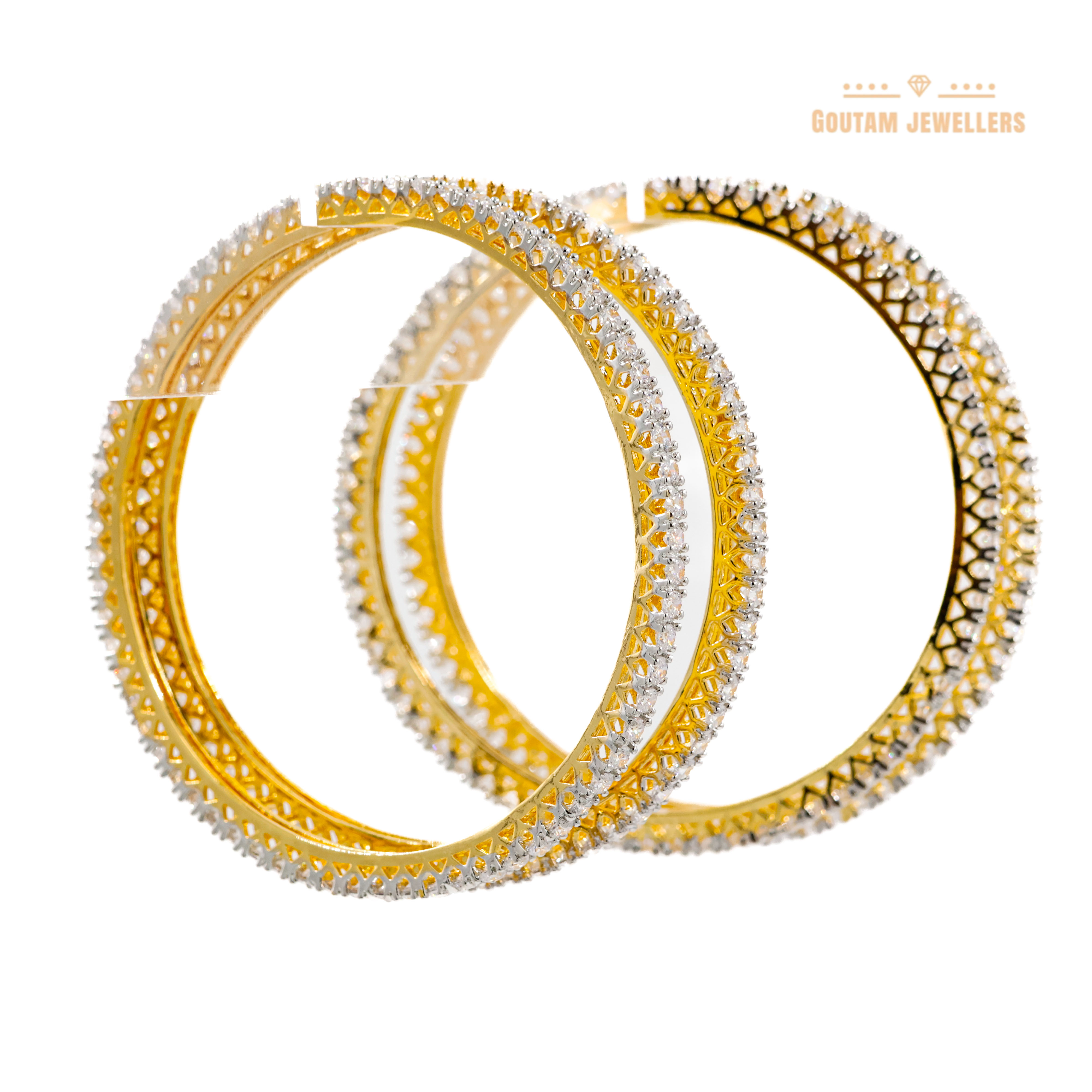 Goutam Jewellers By Ashok Rathod - Imported American Diamond Stone Bangles 2.5MM