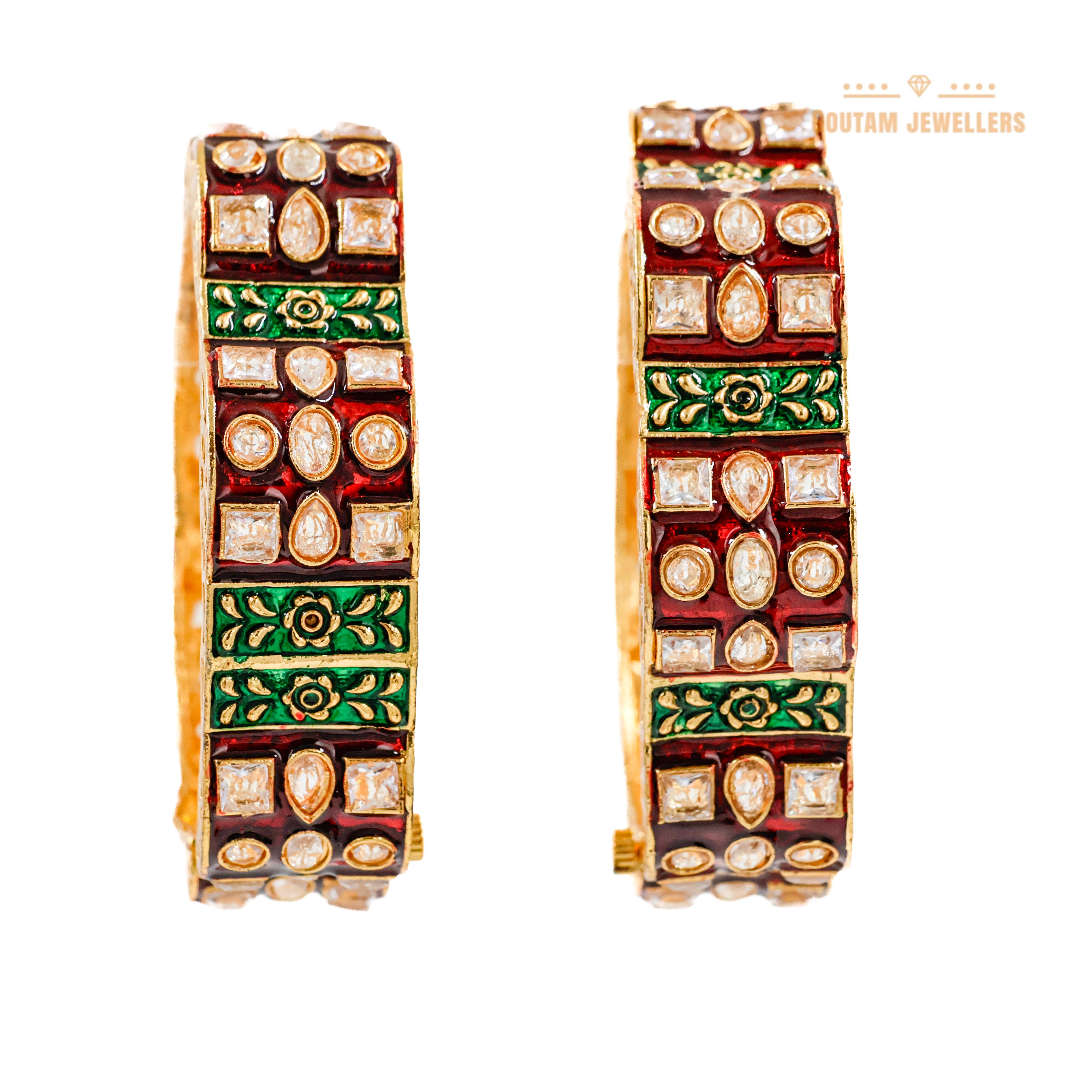 Goutam Jewellers By Ashok Rathod - Rajwadi Minakri Stone Studedd Bangles