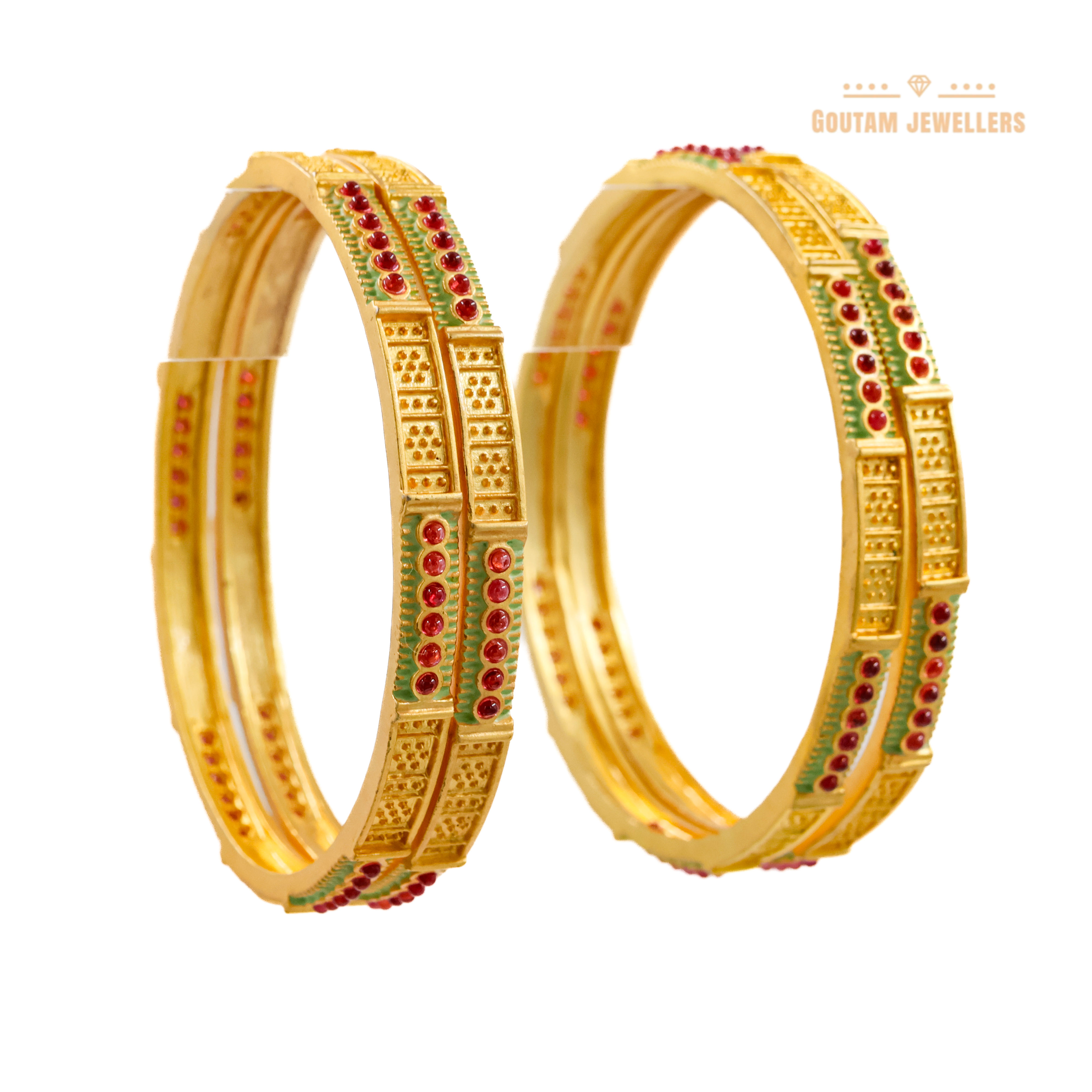 Goutam Jewellers By Ashok Rathod - Designer Golden 4pc Bangles
