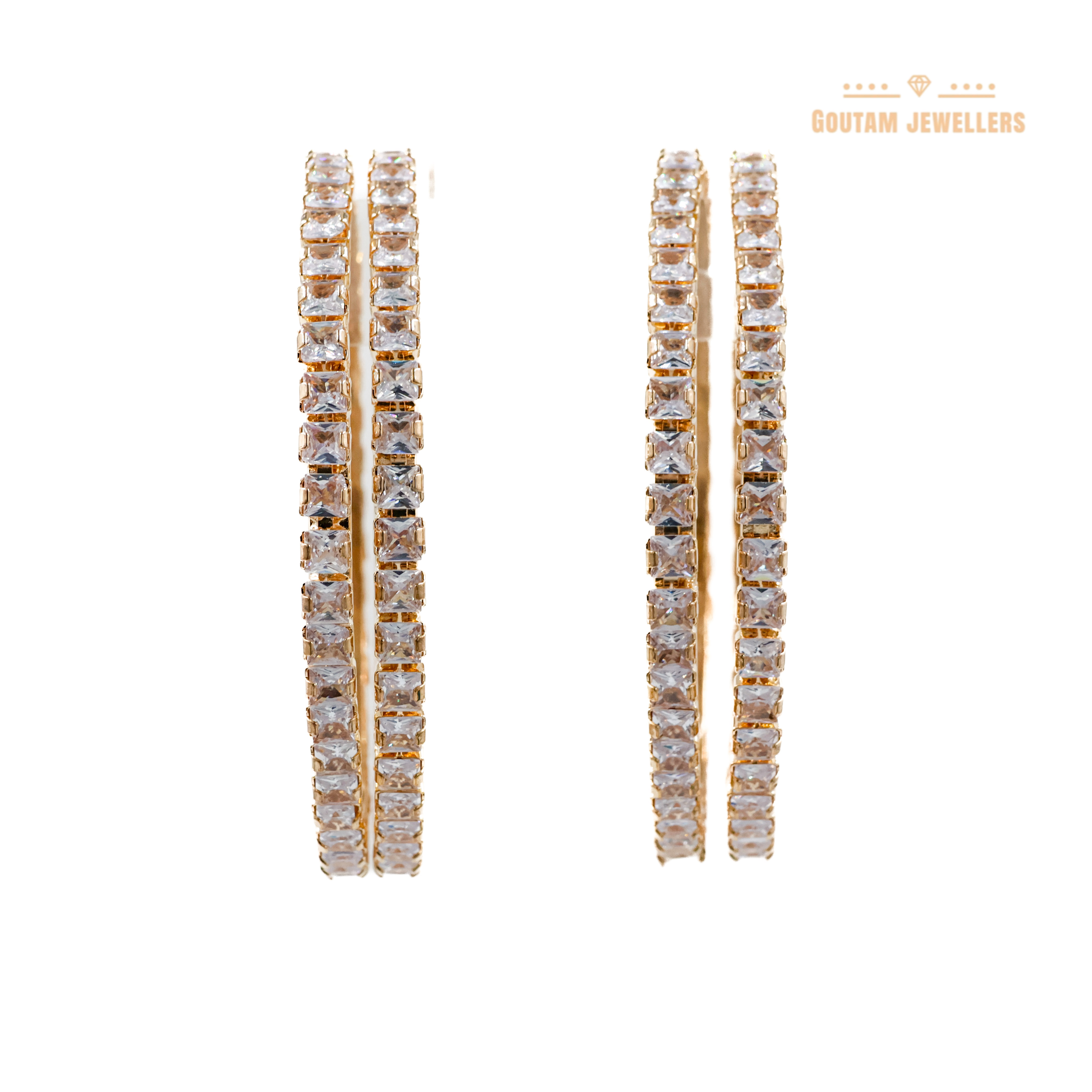 Goutam Jewellers By Ashok Rathod - American Diamond Stone 4pc Bangles