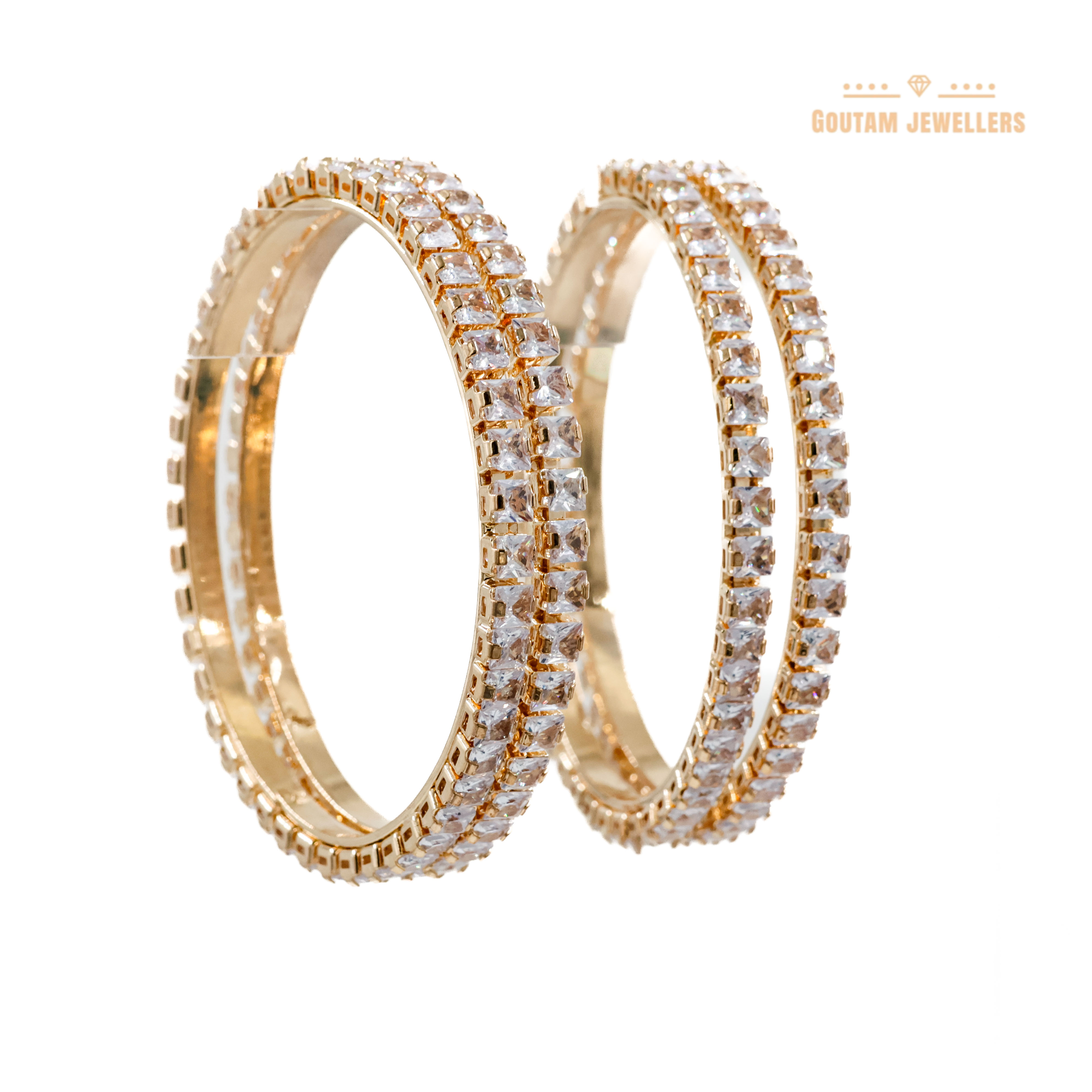 Goutam Jewellers By Ashok Rathod - American Diamond Stone 4pc Bangles