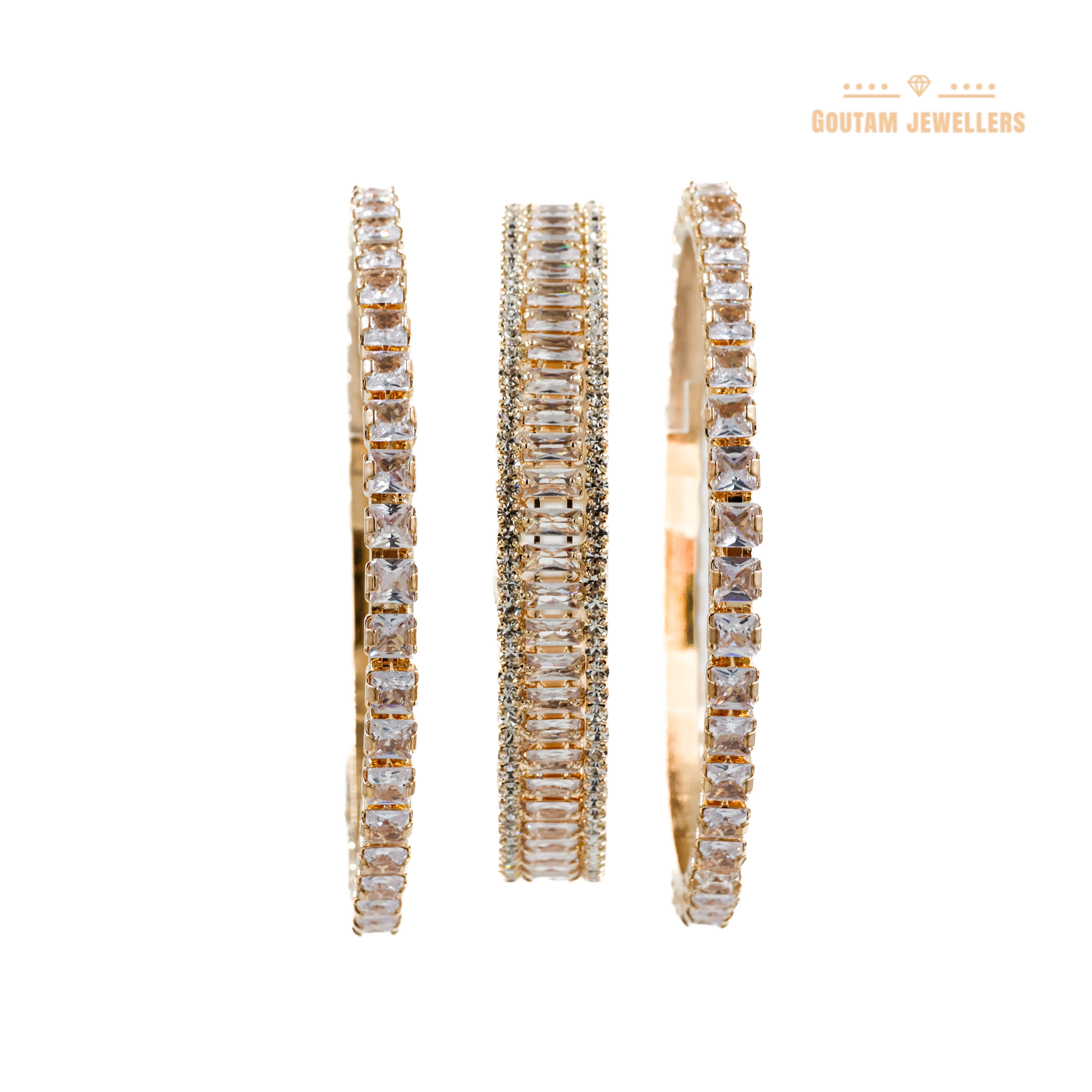 Goutam Jewellers By Ashok Rathod - American Diamond Stone 6pc Bangles Set
